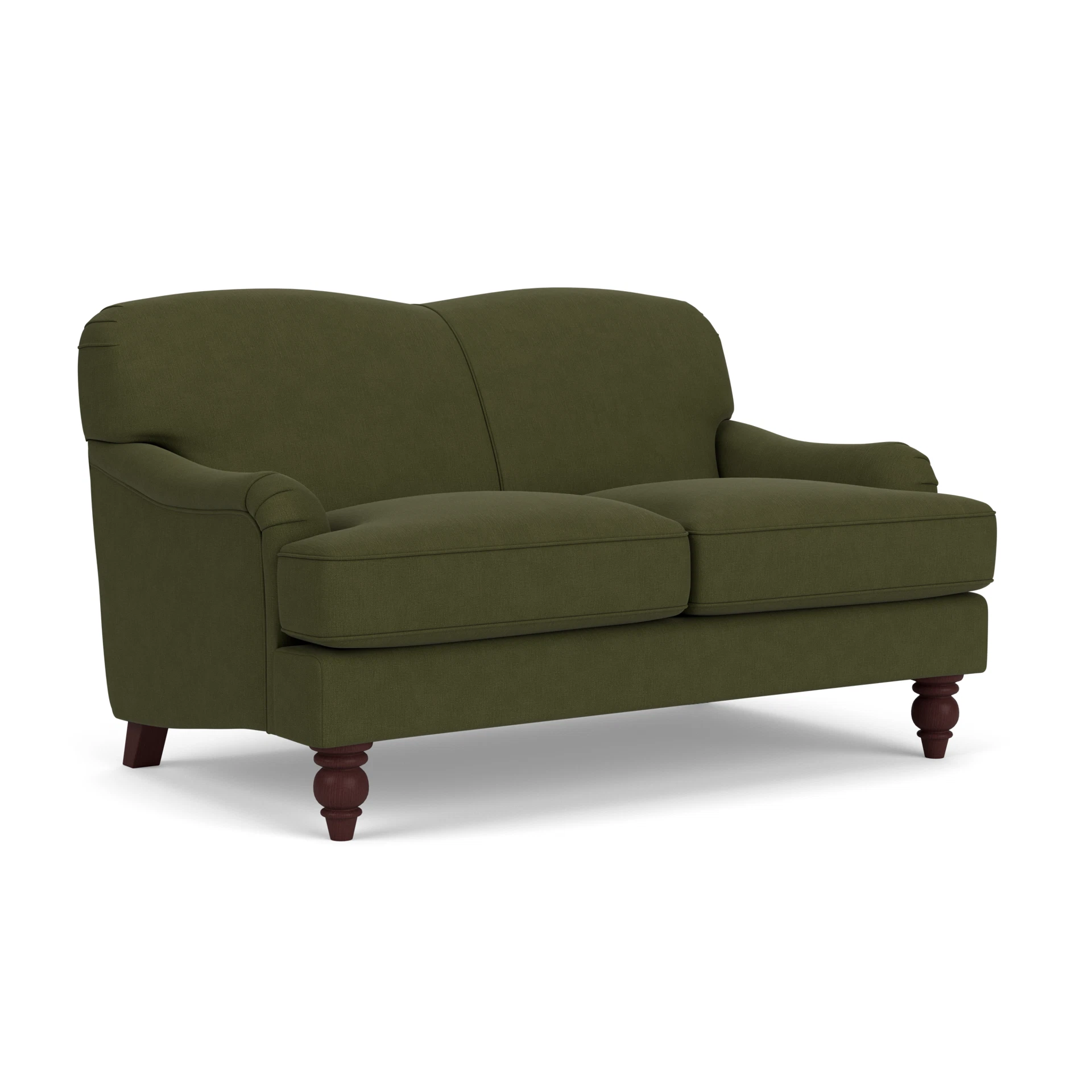 Ashbee 2 Seater Sofa in House Linen Mix - Forest Green with Light legs