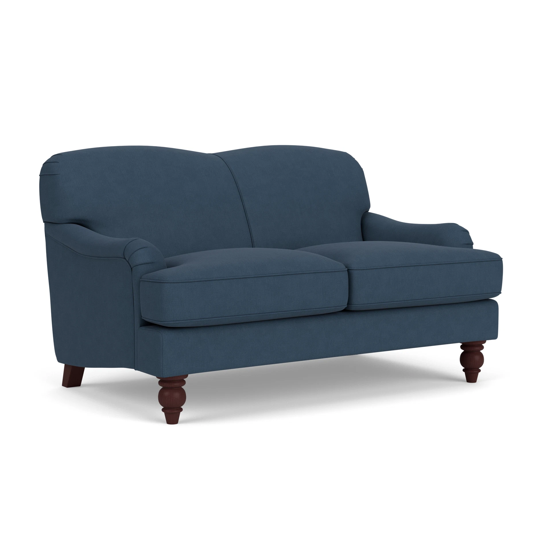 Ashbee 2 Seater Sofa in House Linen Mix - Indigo with Light legs