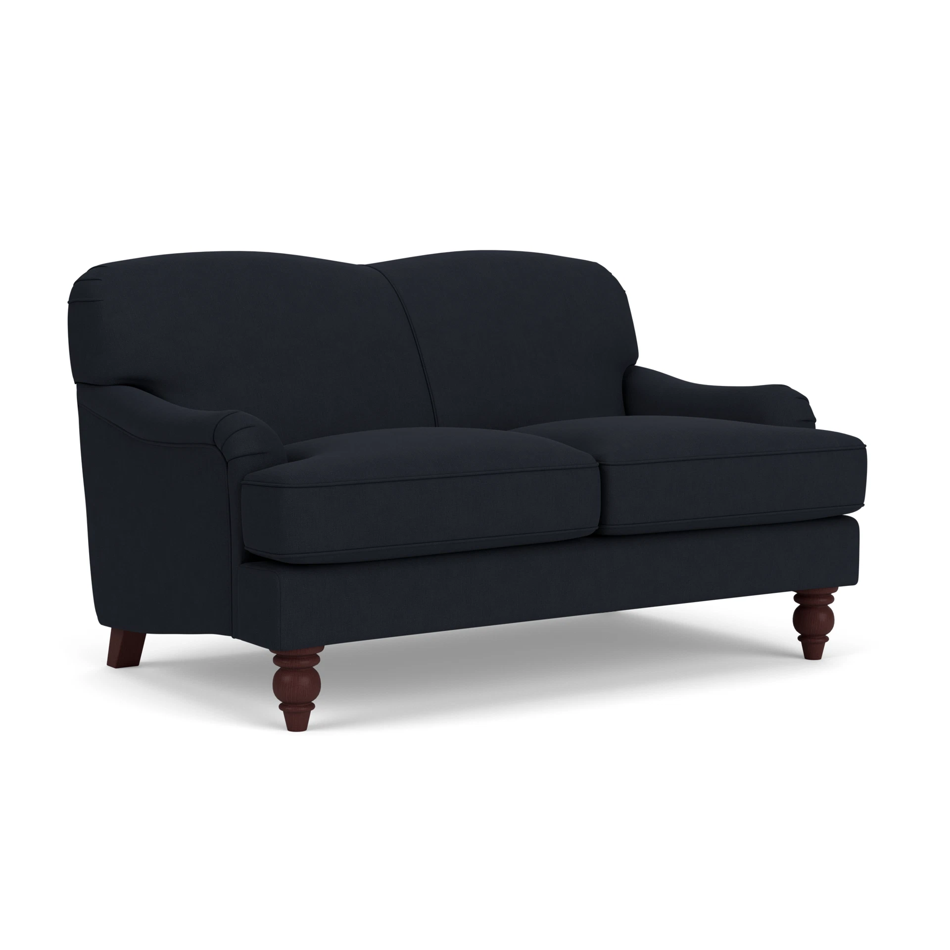 Ashbee 2 Seater Sofa in House Linen Mix - Ink with Light legs