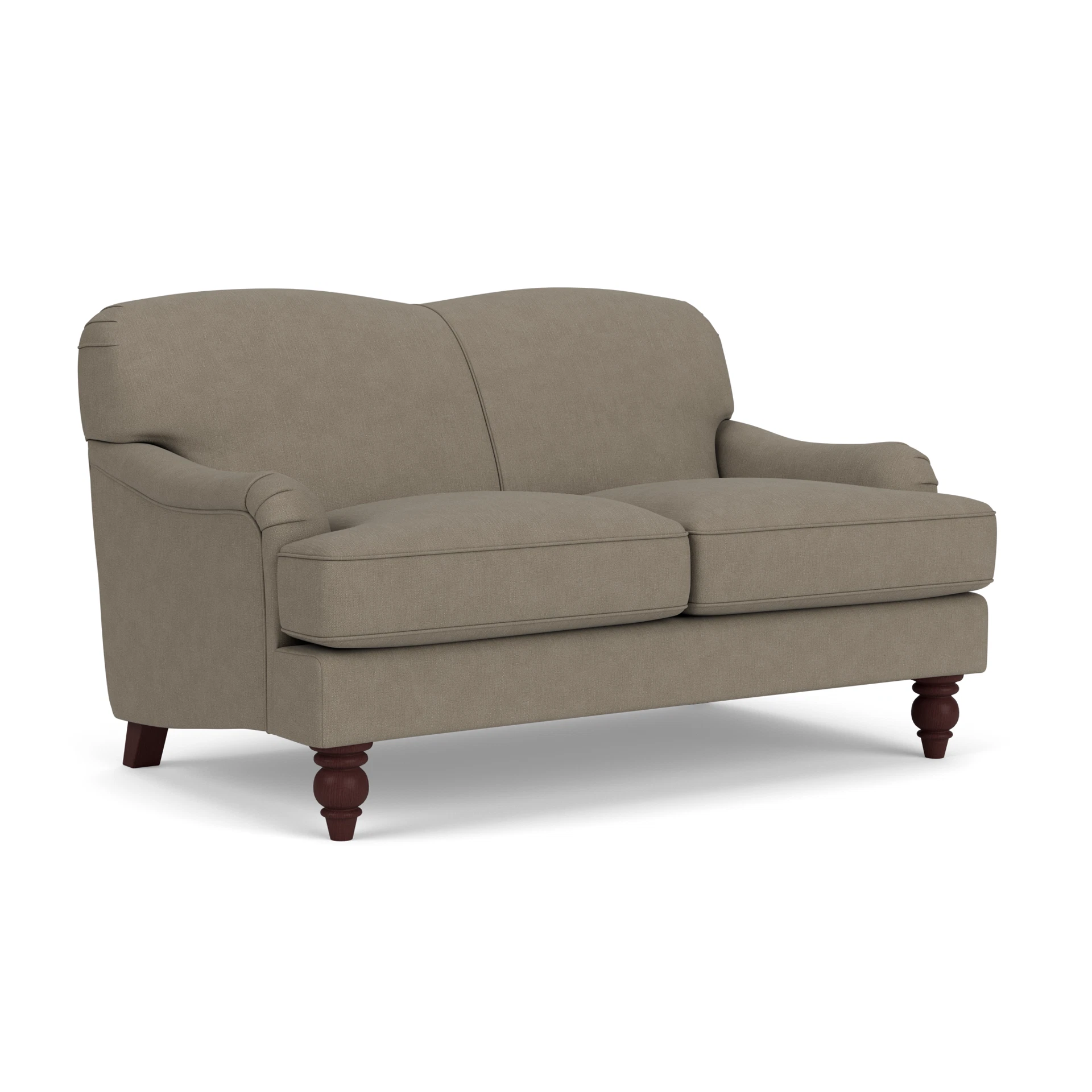 Ashbee 2 Seater Sofa in House Linen Mix - Mid Grey with Light legs