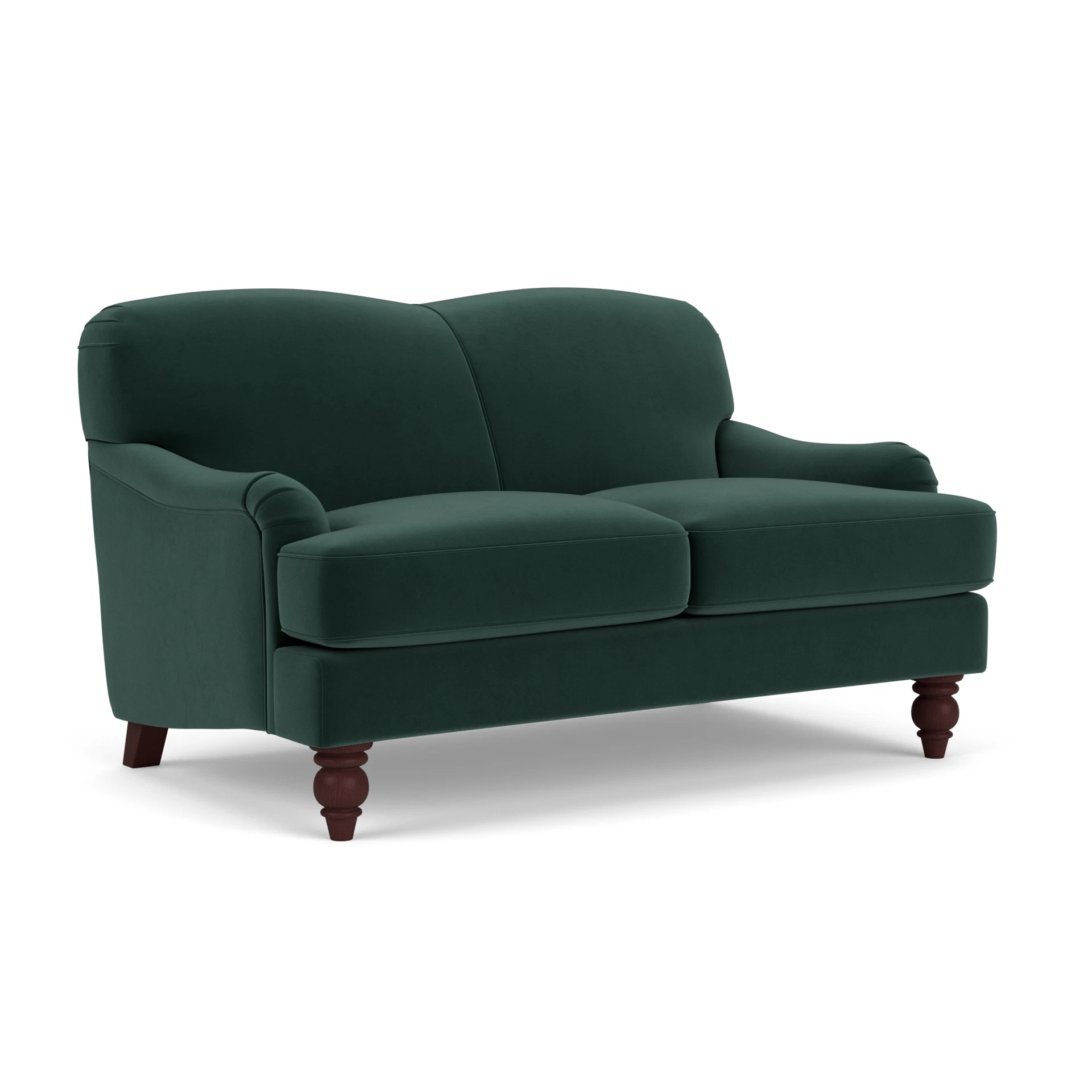 Ashbee 2 Seater Sofa in Matt Velvet - Lake with Light legs