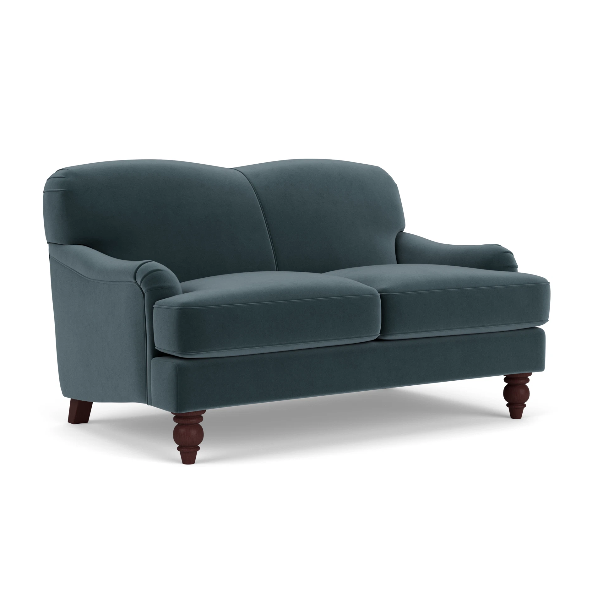 Ashbee 2 Seater Sofa in Matt Velvet - Night Sky with Light legs
