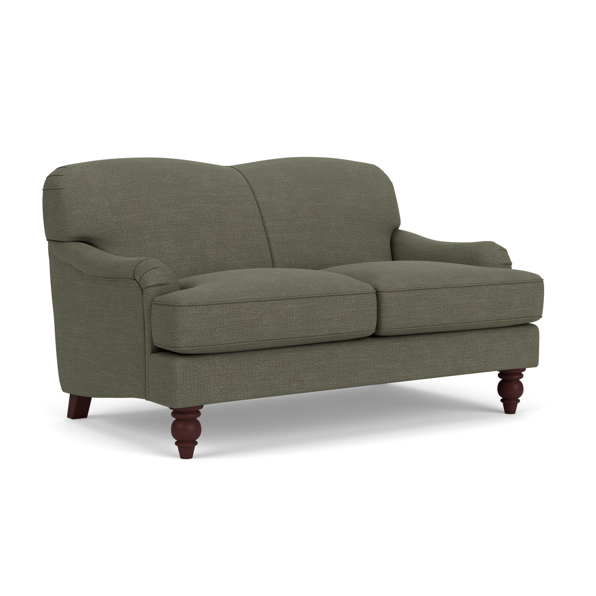 Ashbee 2 Seater Sofa in Rustic Weave - Deep Forest with Light legs
