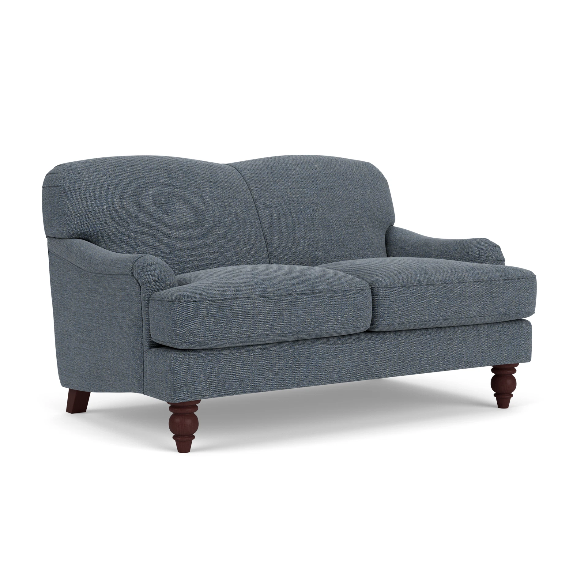 Ashbee 2 Seater Sofa in Rustic Weave - Indigo with Light legs