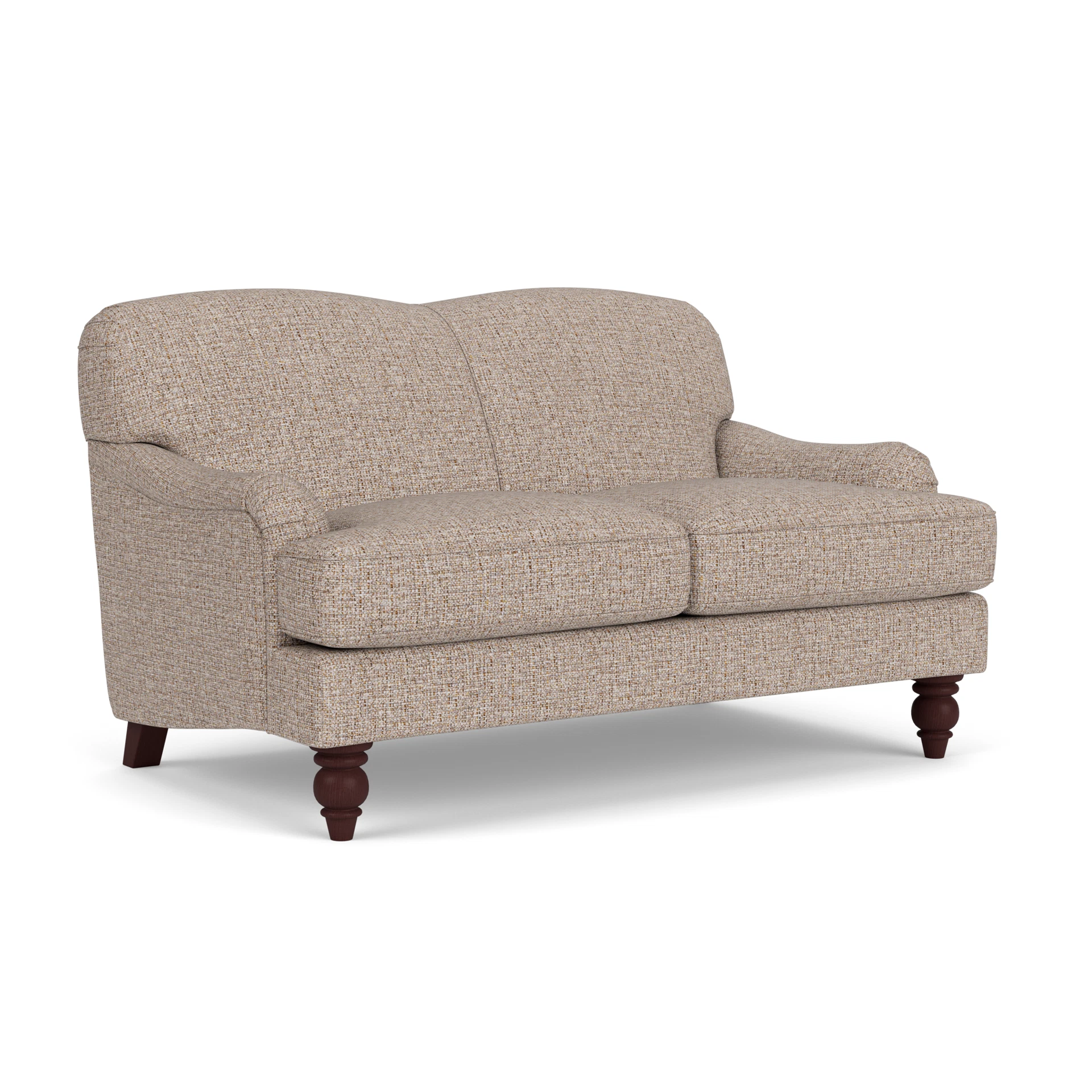 Ashbee 2 Seater Sofa in Textured Weave - Natural Mix with Light legs