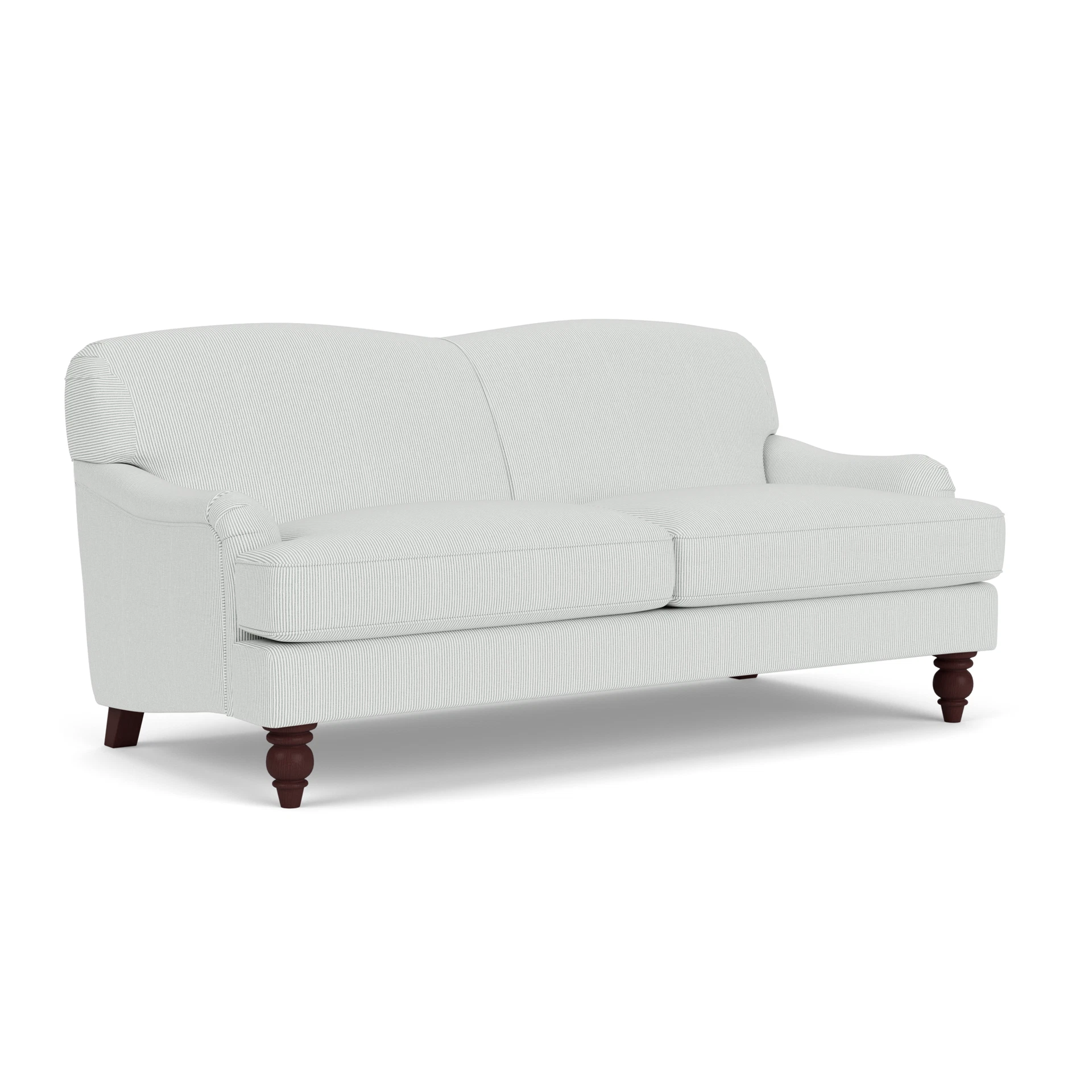Ashbee 3 Seater Sofa in Broadway Stripe - Duck Egg with Light legs