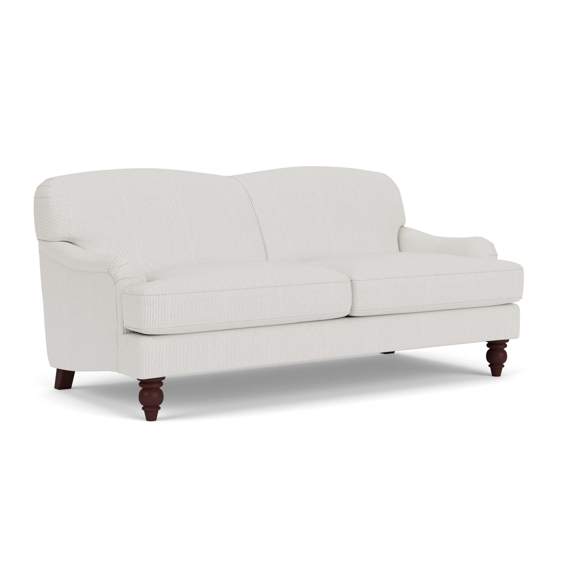Ashbee 3 Seater Sofa in Broadway Stripe - Grey with Light legs