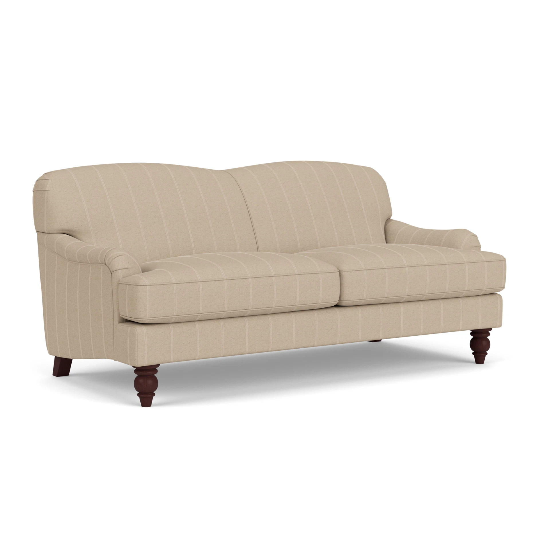 Ashbee 3 Seater Sofa in Compton Stripe - Natural with Light legs