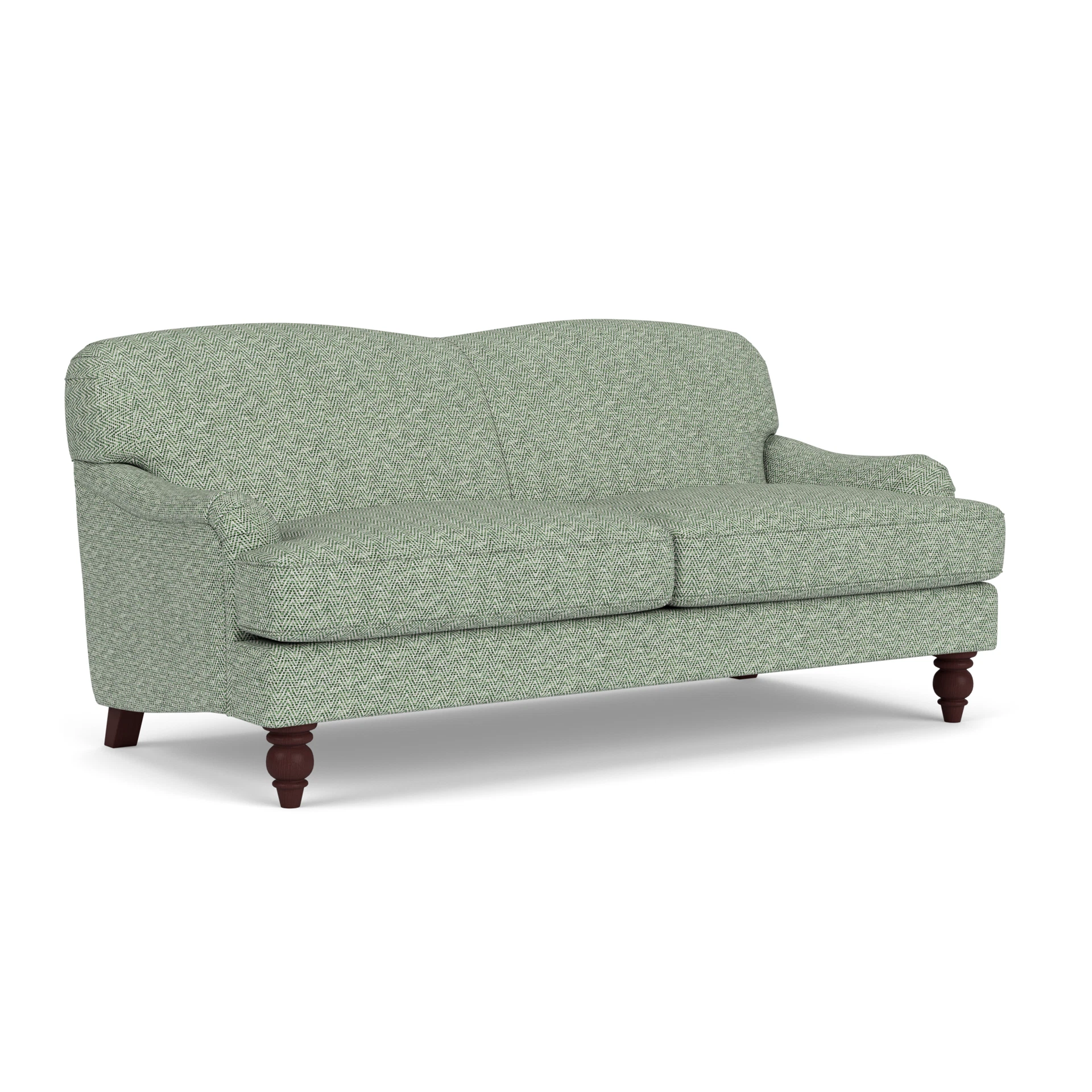Ashbee 3 Seater Sofa in Herringbone Weave - Lake with Light legs