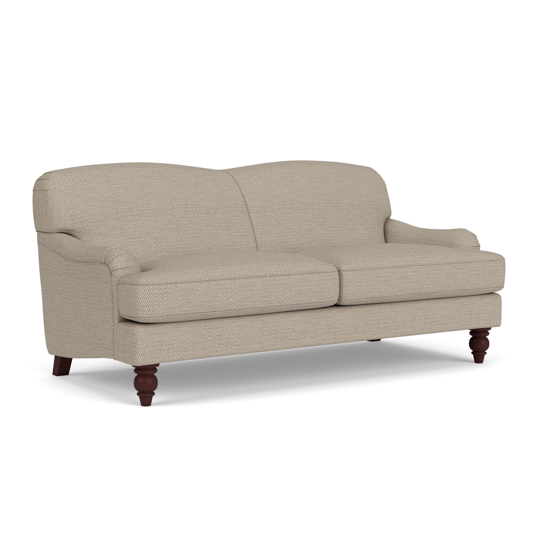 Ashbee 3 Seater Sofa in Herringbone Weave - Natural with Light legs
