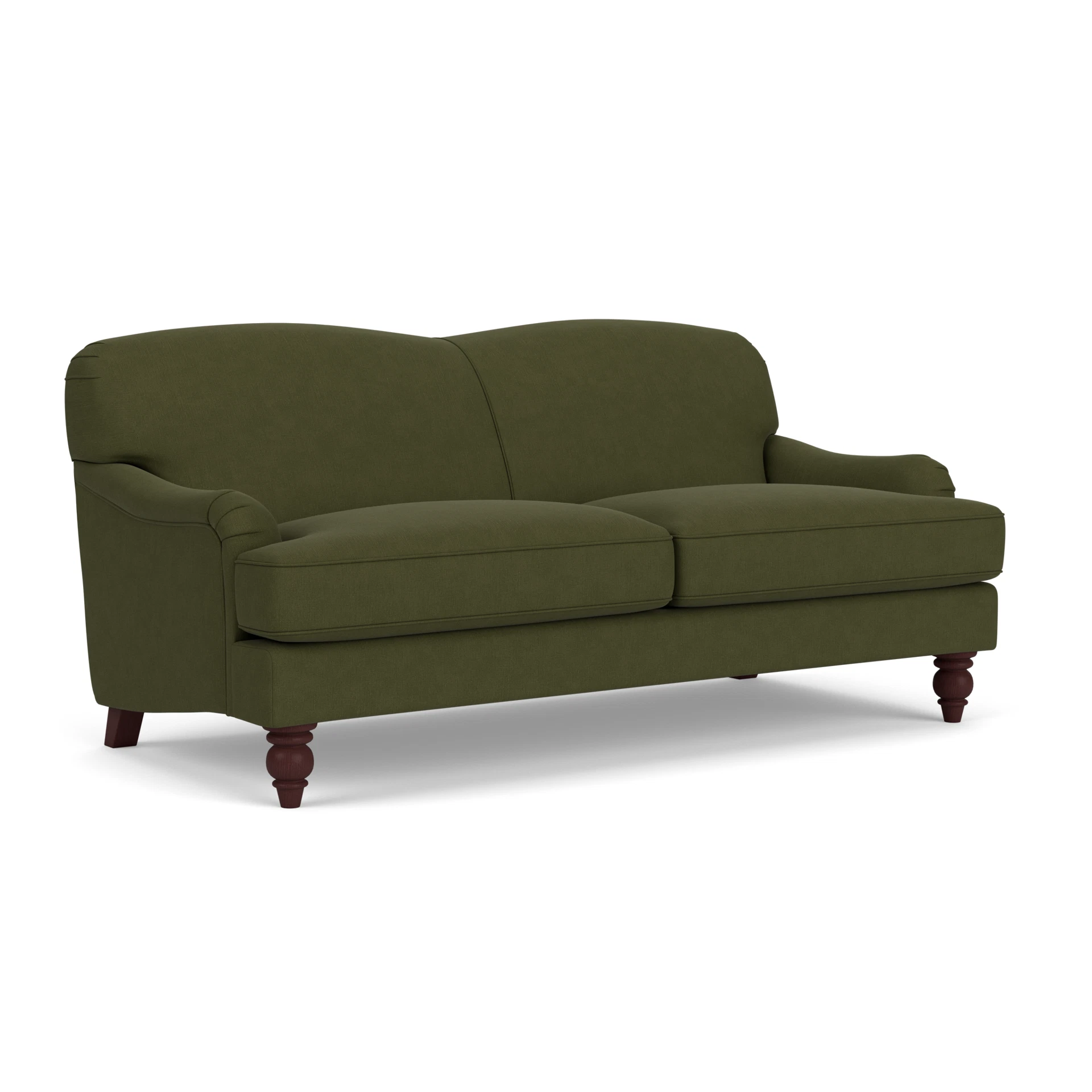Ashbee 3 Seater Sofa in House Linen Mix - Forest Green with Light legs