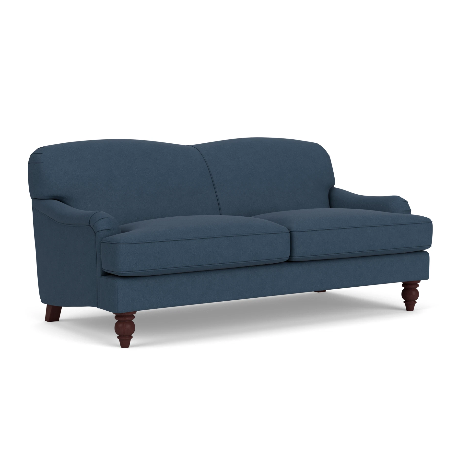 Ashbee 3 Seater Sofa in House Linen Mix - Indigo with Light legs