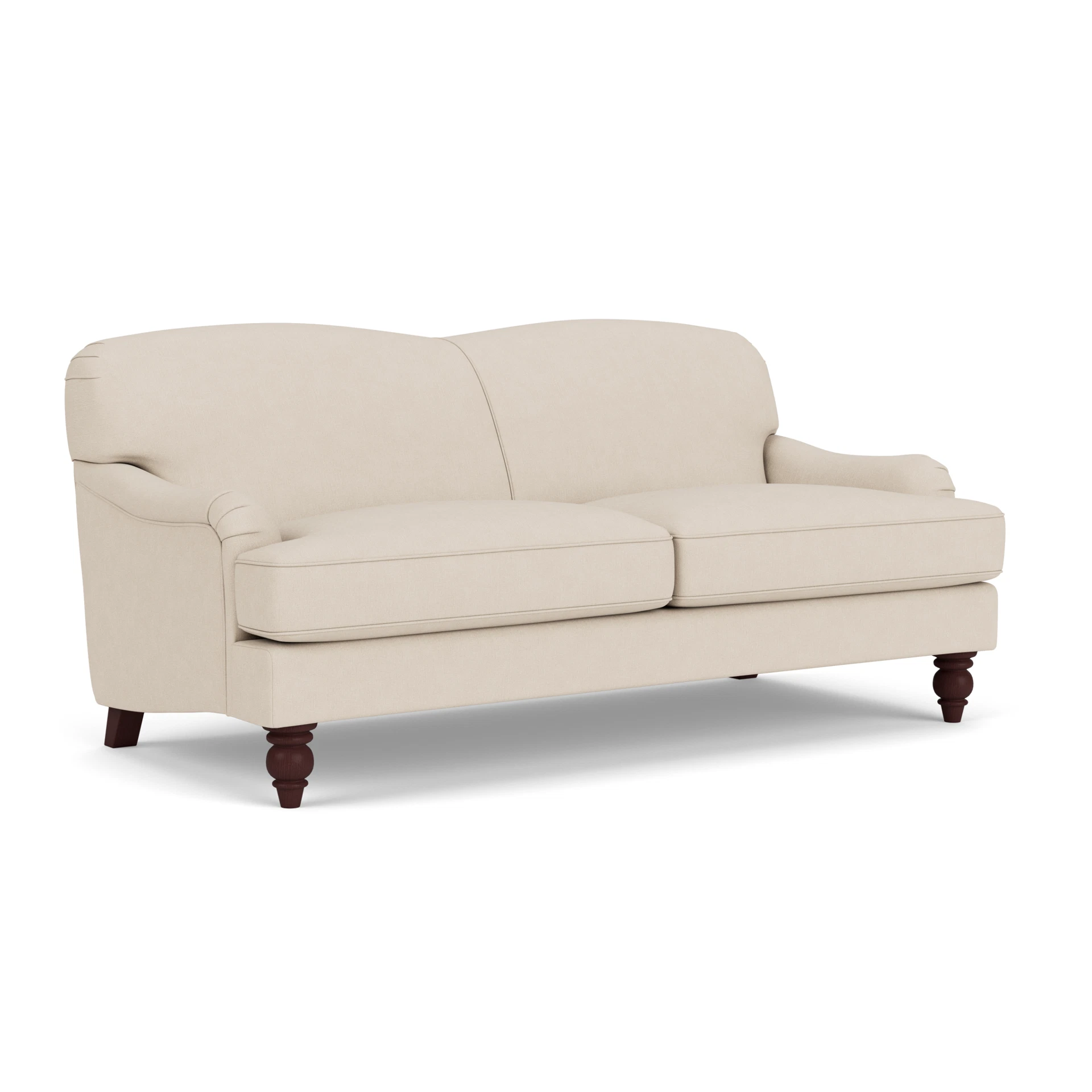Ashbee 3 Seater Sofa in House Linen Mix - Lily White with Light legs