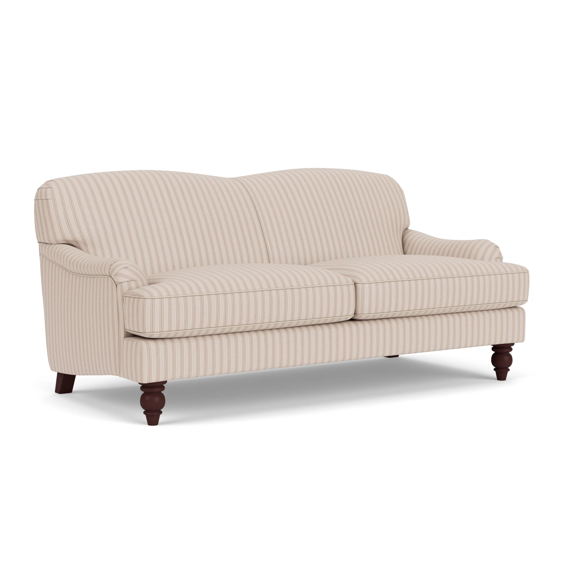Ashbee 3 Seater Sofa in Kingham Stripe - Flax with Light legs