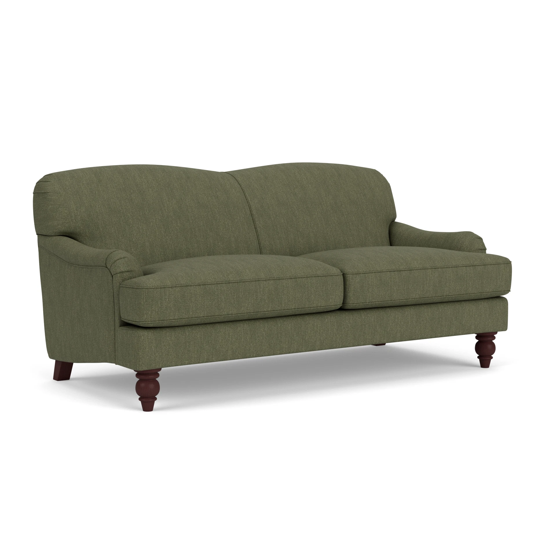 Ashbee 3 Seater Sofa in Luxury Italian Linen - Fern with Light legs
