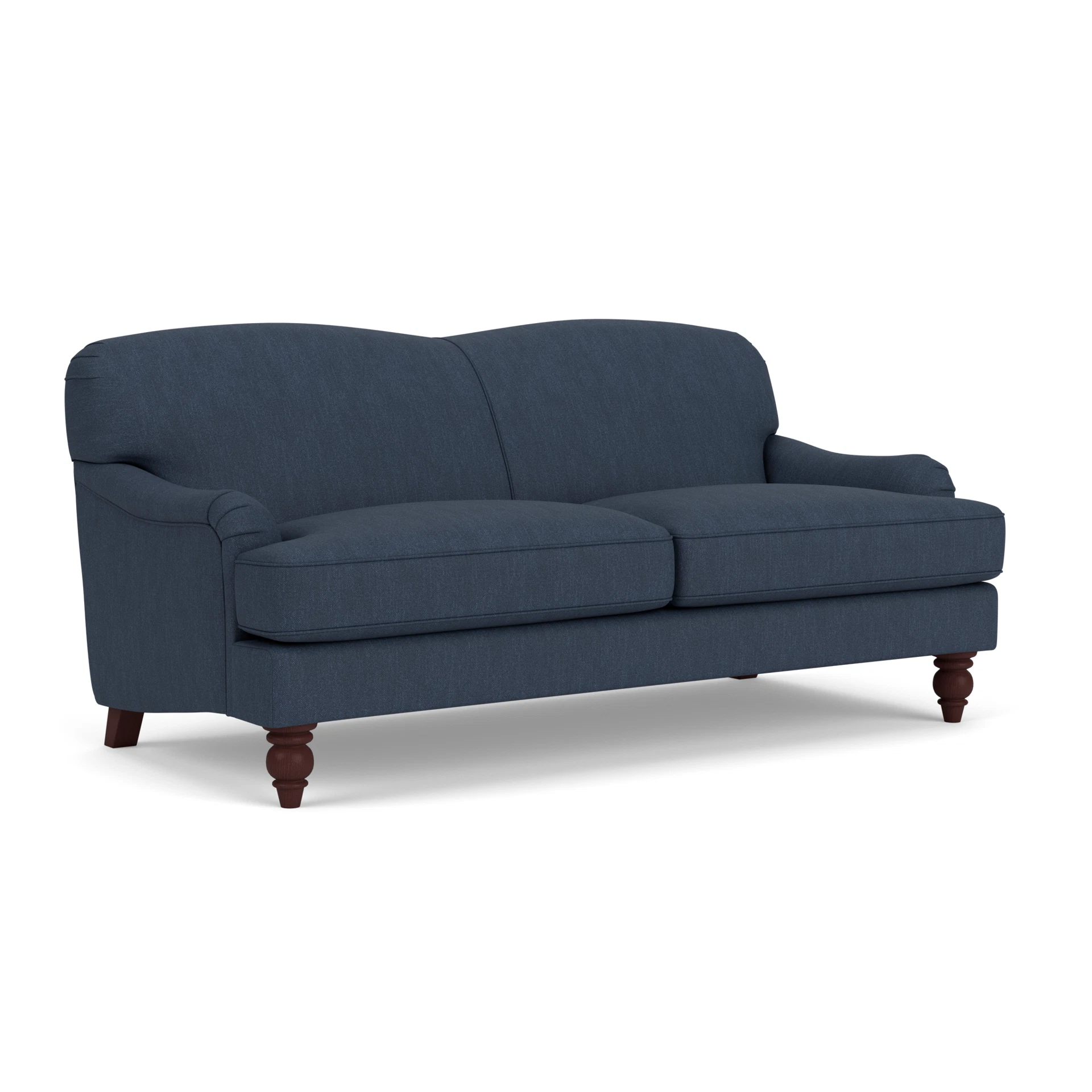 Ashbee 3 Seater Sofa in Luxury Italian Linen - Indigo with Light legs