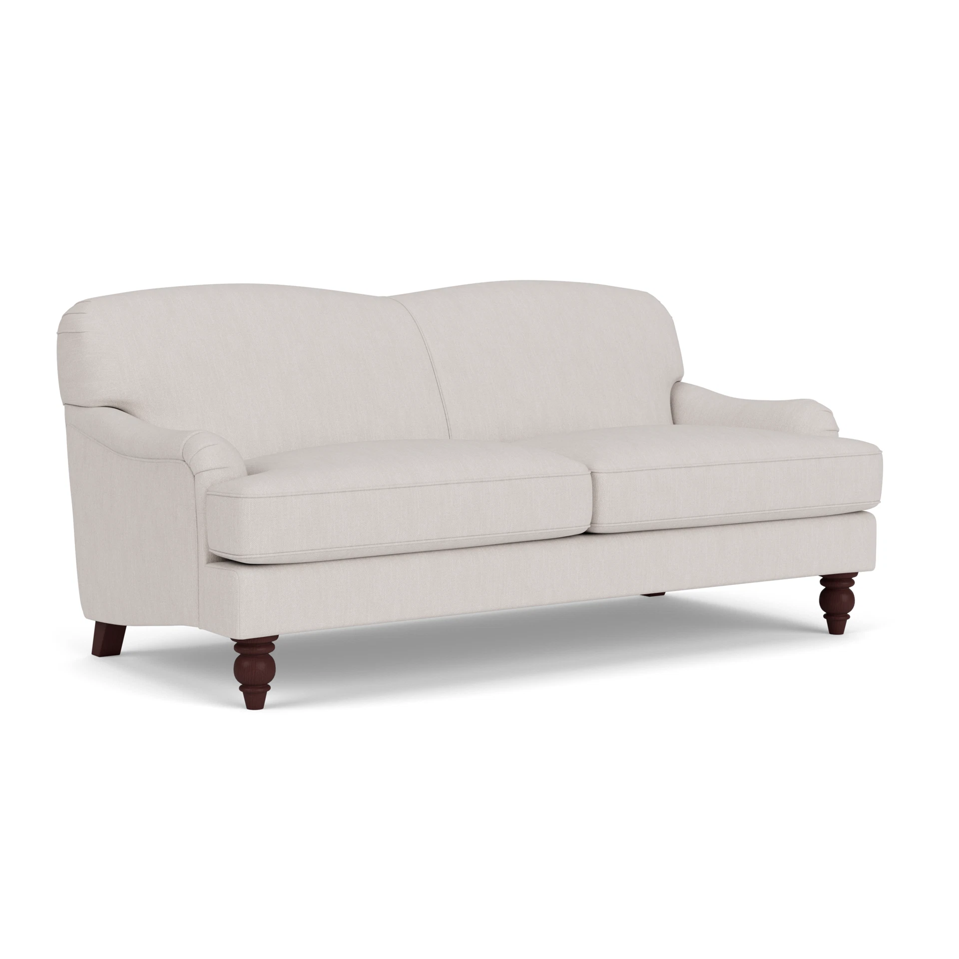 Ashbee 3 Seater Sofa in Luxury Italian Linen - Soft White with Light legs