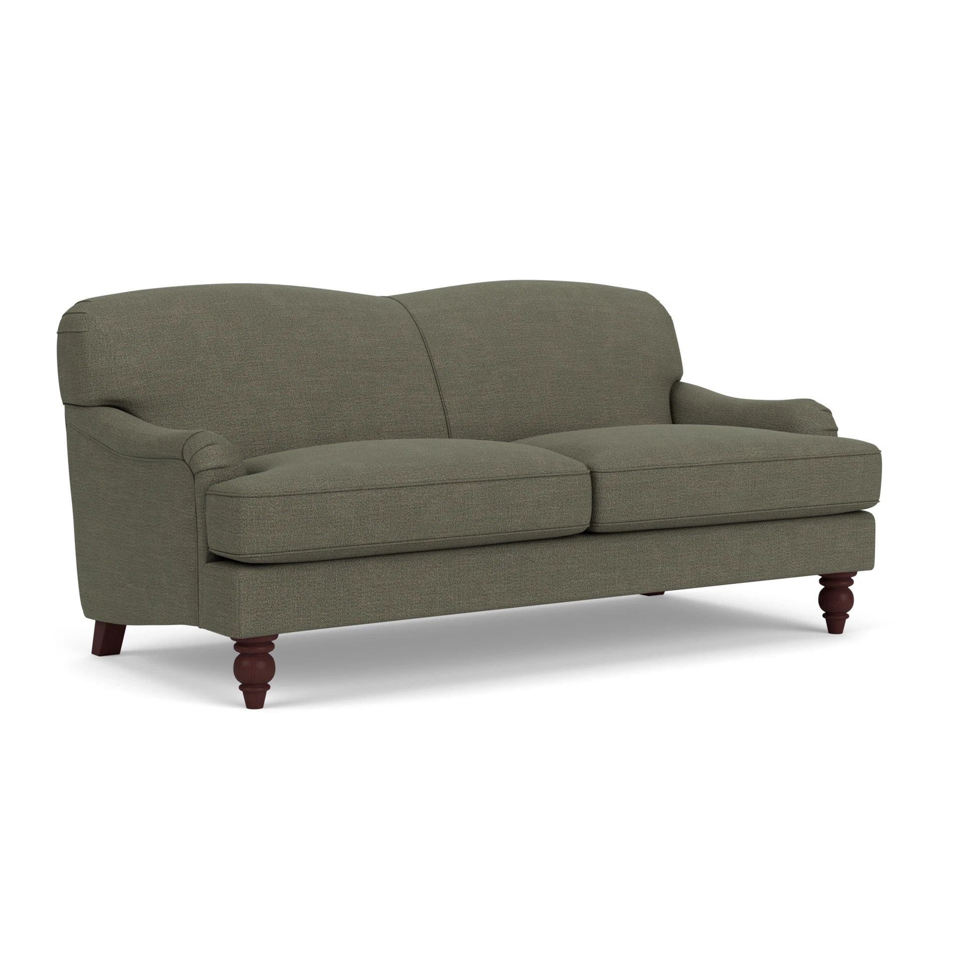 Ashbee 3 Seater Sofa in Rustic Weave - Deep Forest with Light legs
