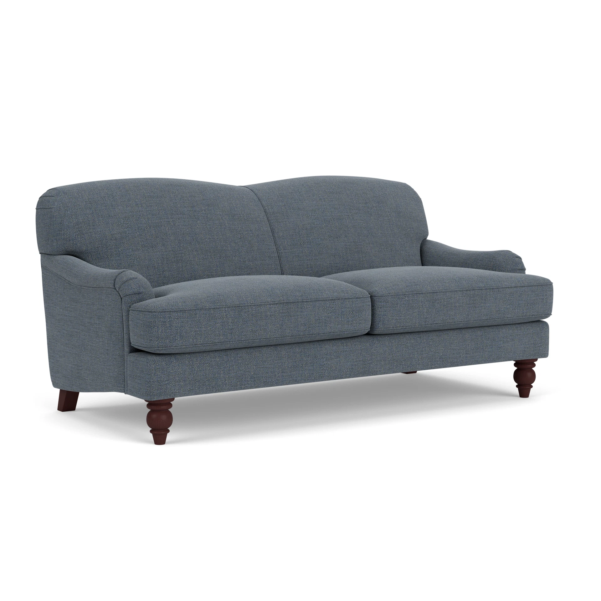 Ashbee 3 Seater Sofa in Rustic Weave - Indigo with Light legs