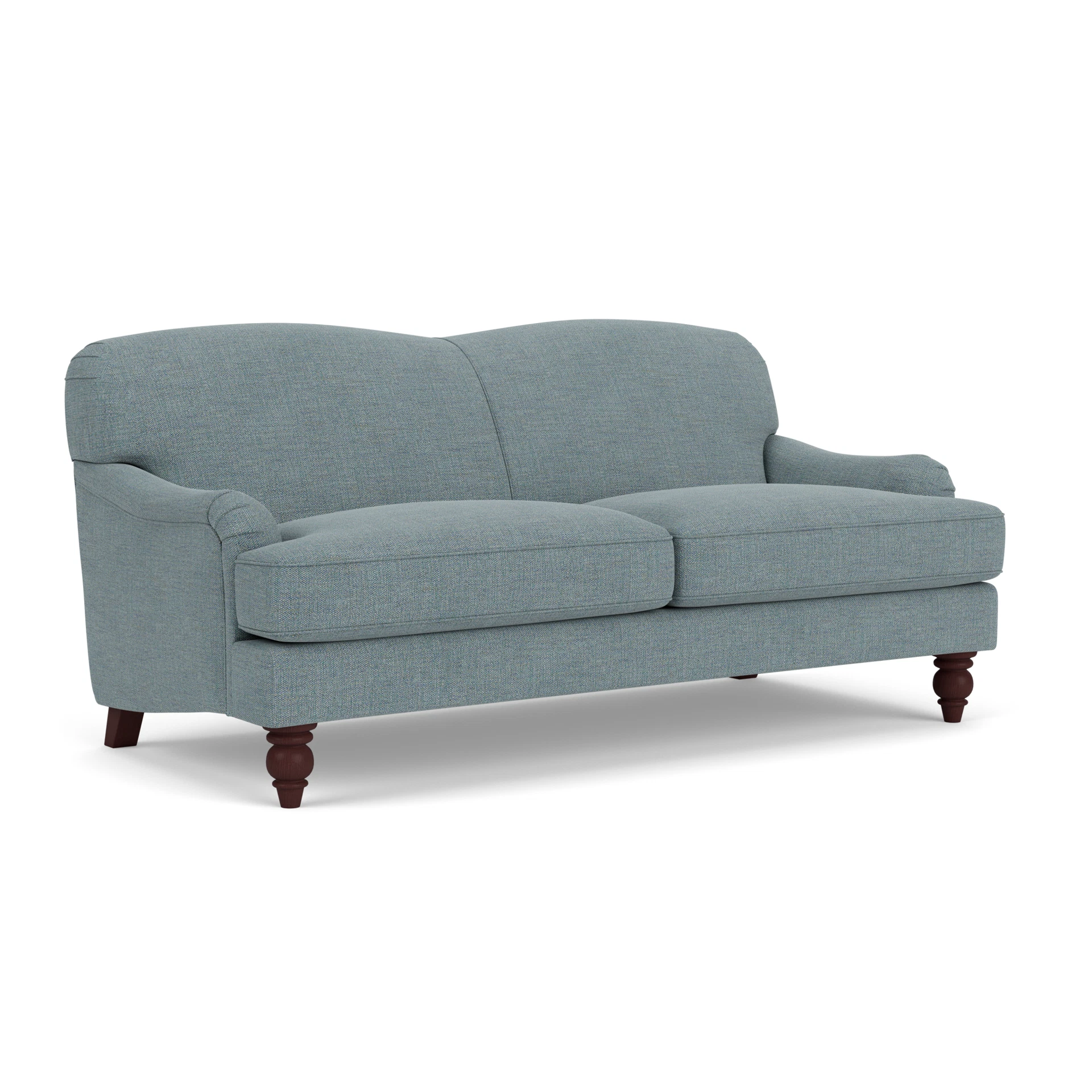 Ashbee 3 Seater Sofa in Rustic Weave - Teal Marl with Light legs