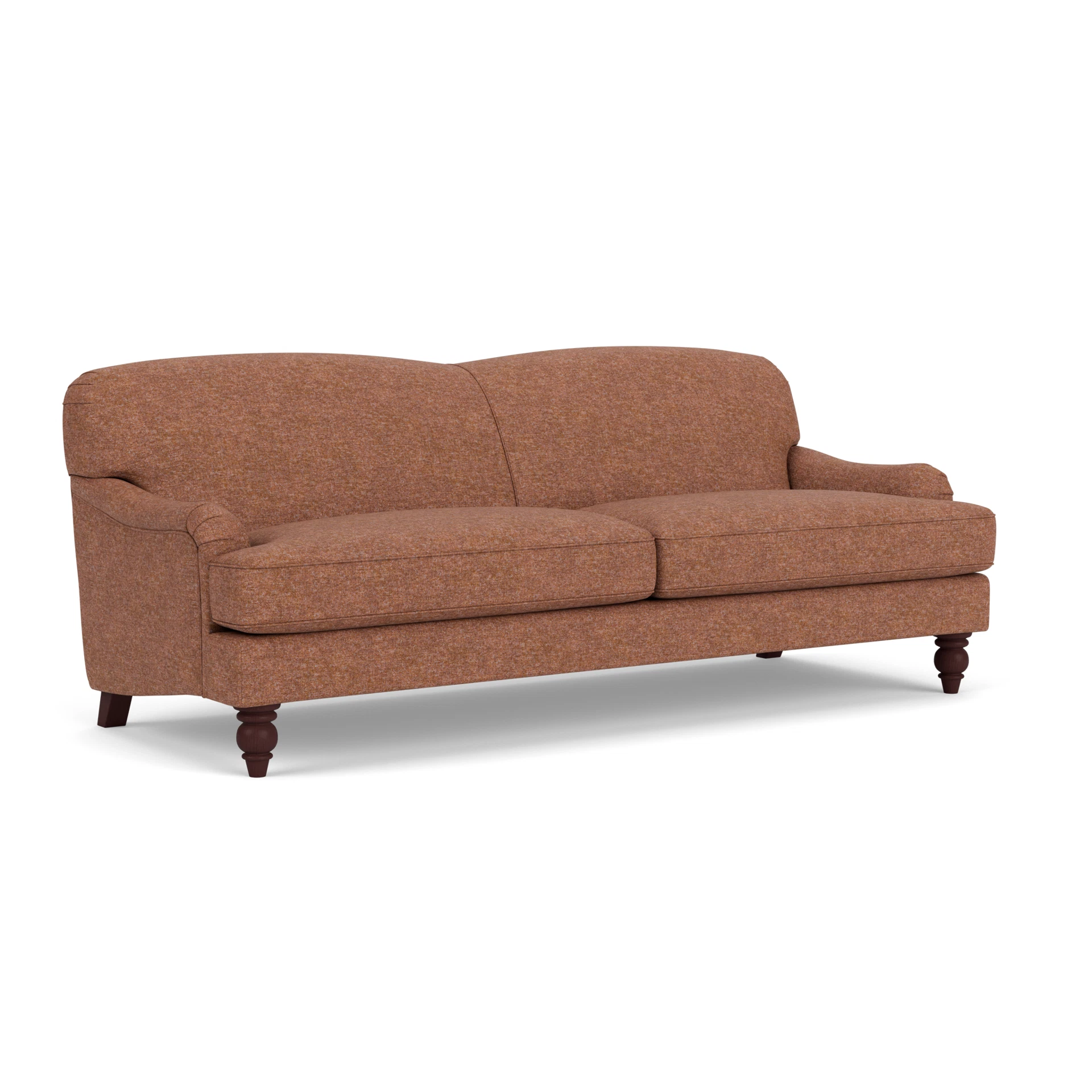 Ashbee 4 Seater Sofa in Aquaclean Oxford - Brick Marl with Light legs