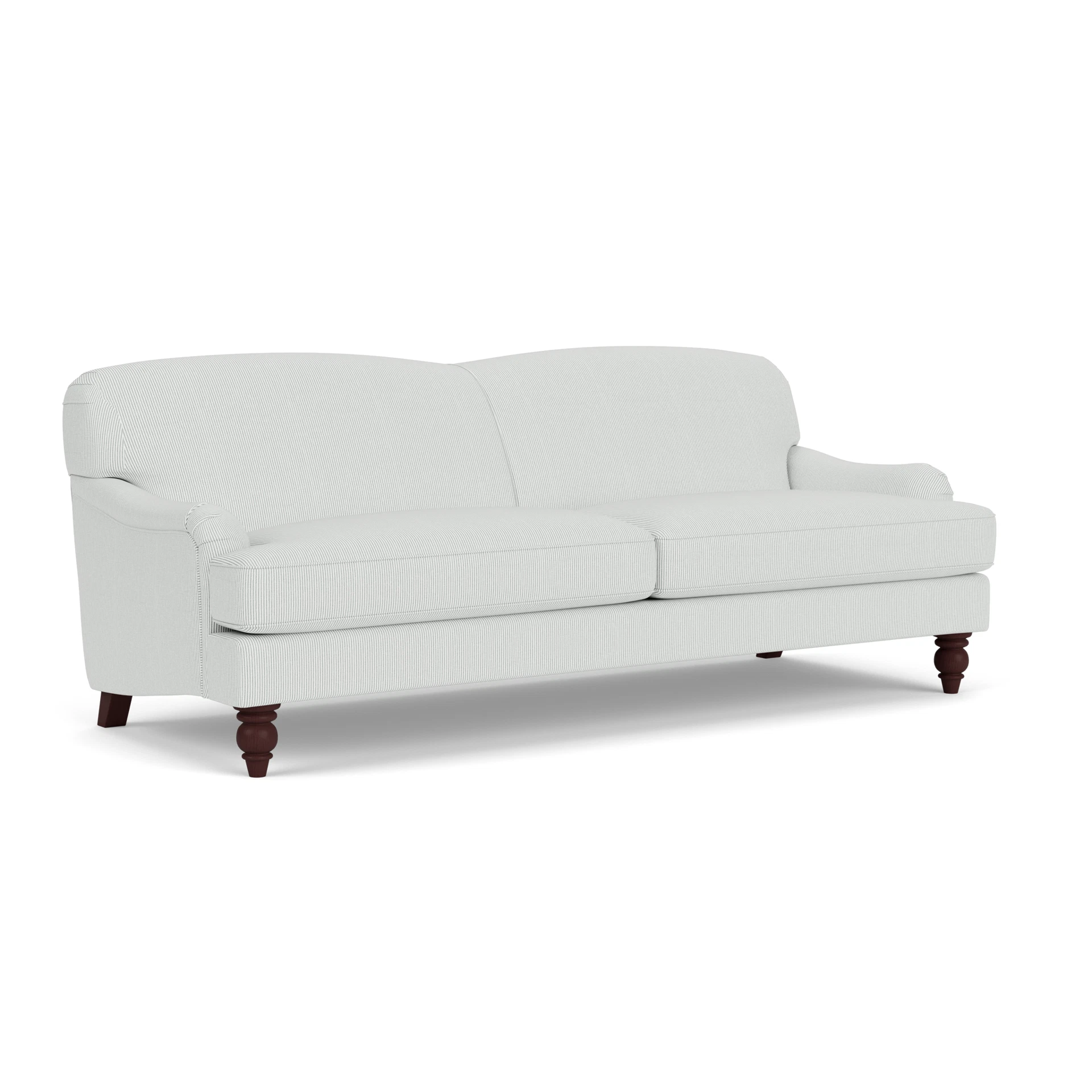 Ashbee 4 Seater Sofa in Broadway Stripe - Duck Egg with Light legs