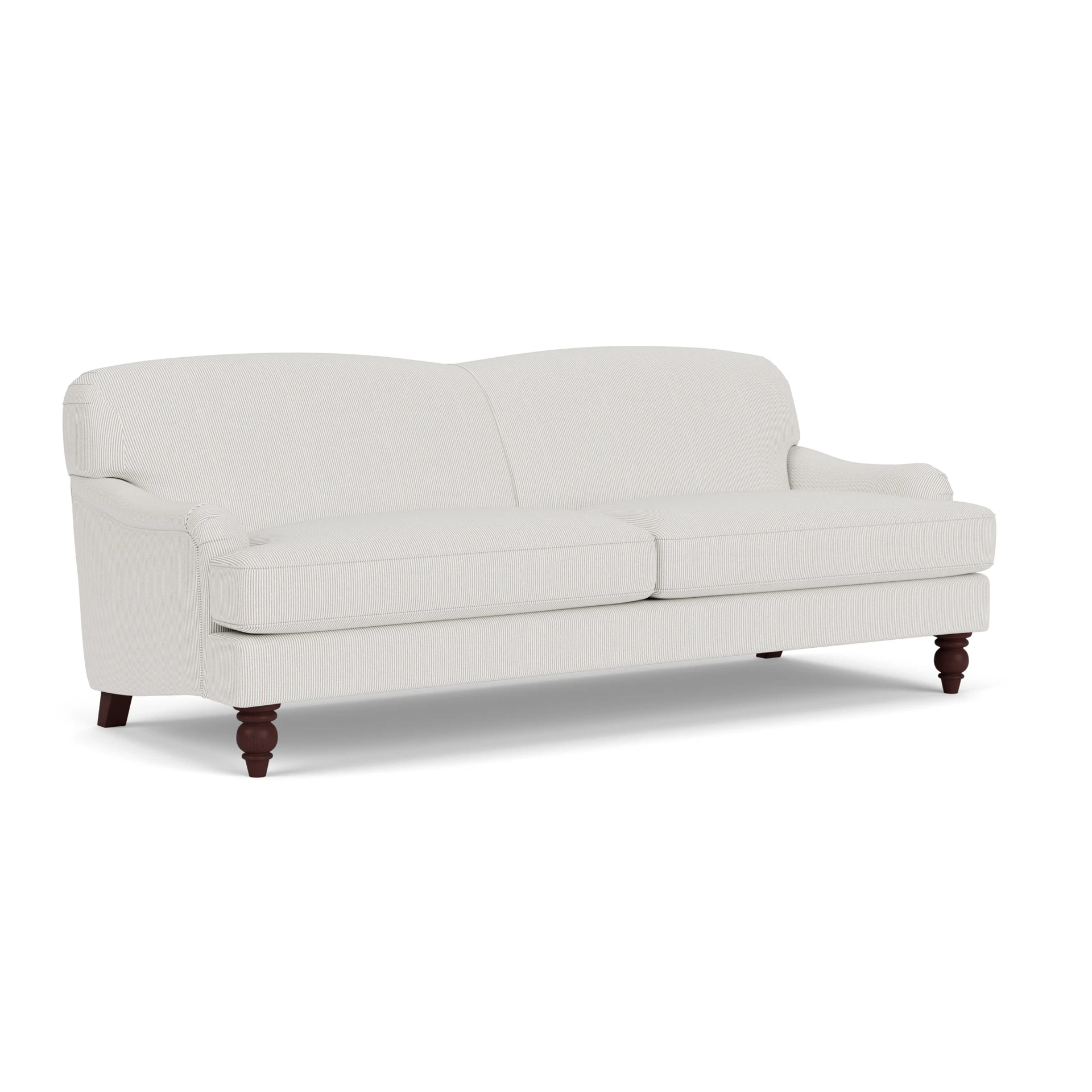 Ashbee 4 Seater Sofa in Broadway Stripe - Grey with Light legs