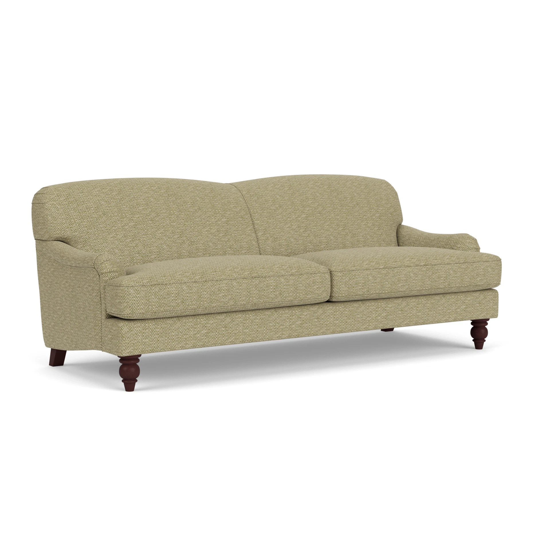 Ashbee 4 Seater Sofa in Herringbone Weave - Apple with Light legs