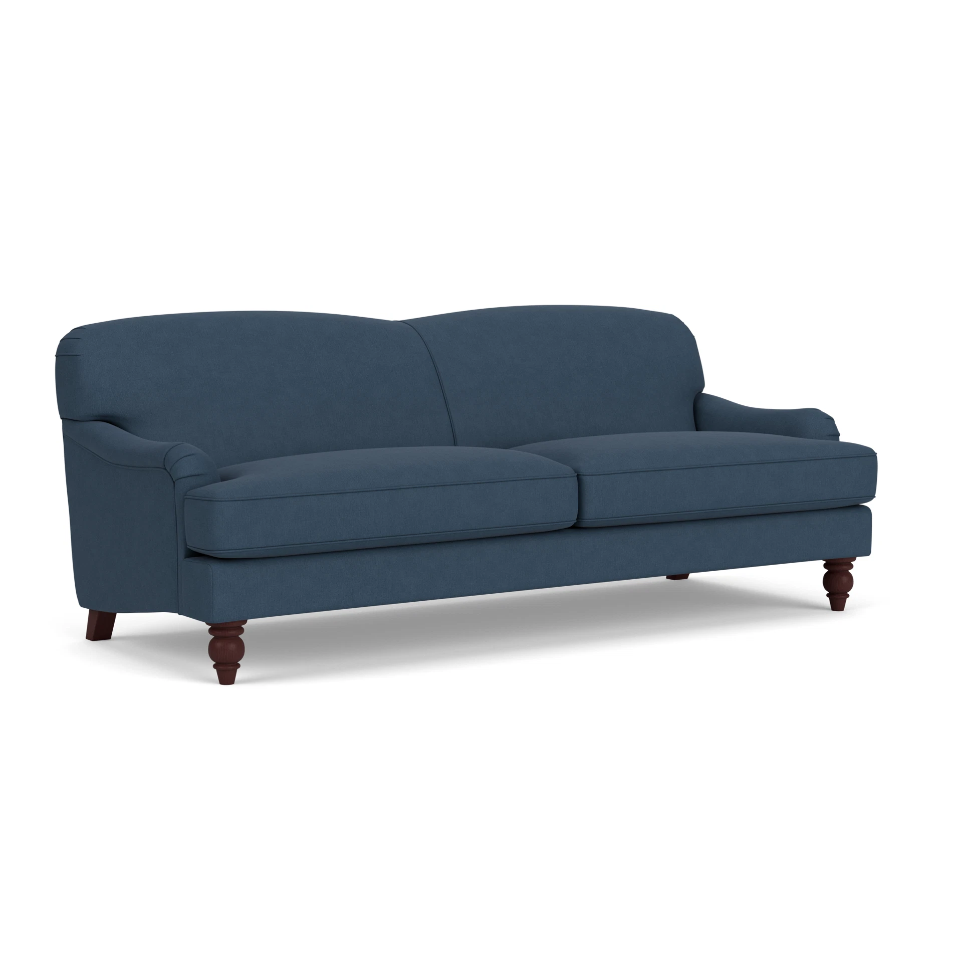 Ashbee 4 Seater Sofa in House Linen Mix - Indigo with Light legs