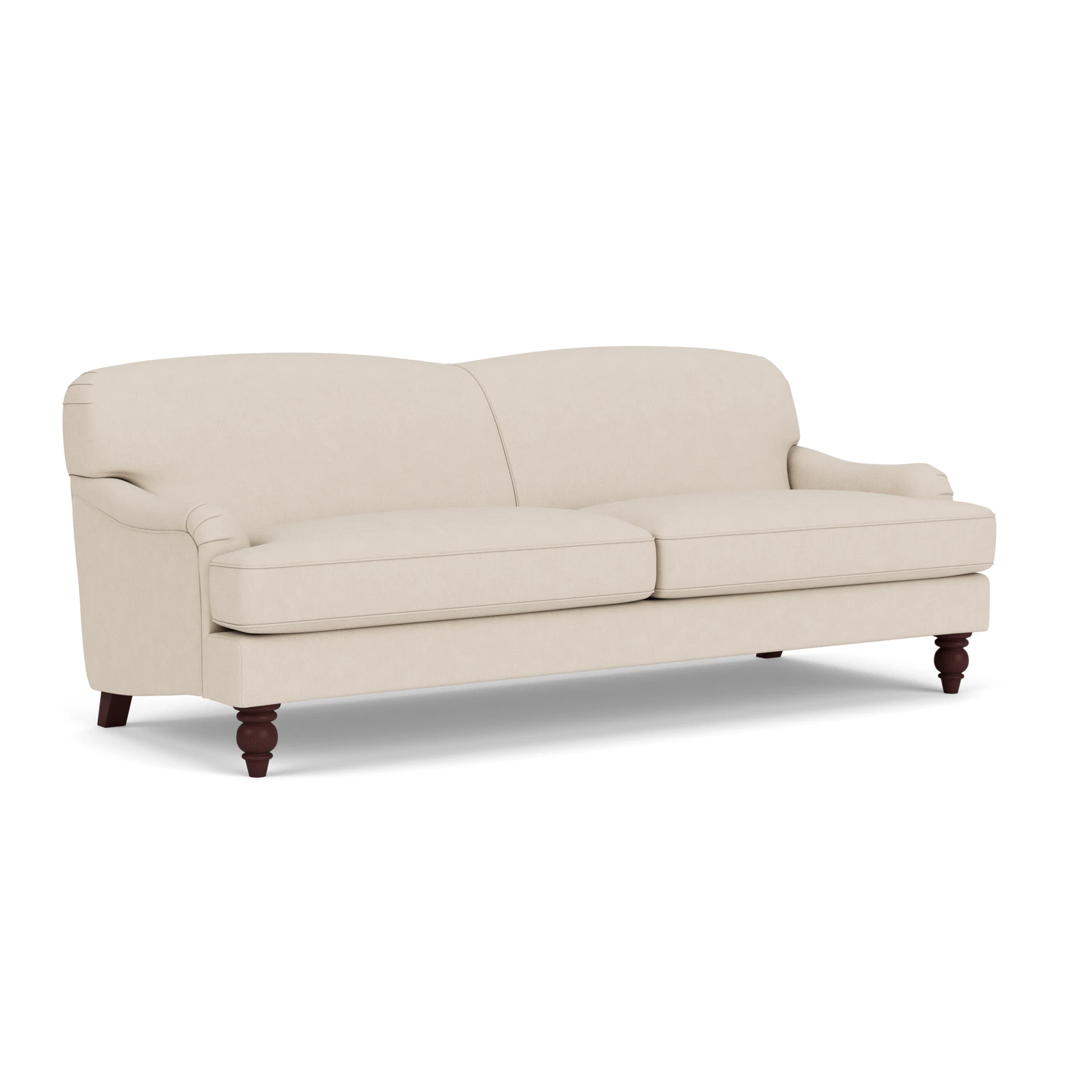 Ashbee 4 Seater Sofa in House Linen Mix - Lily White with Light legs
