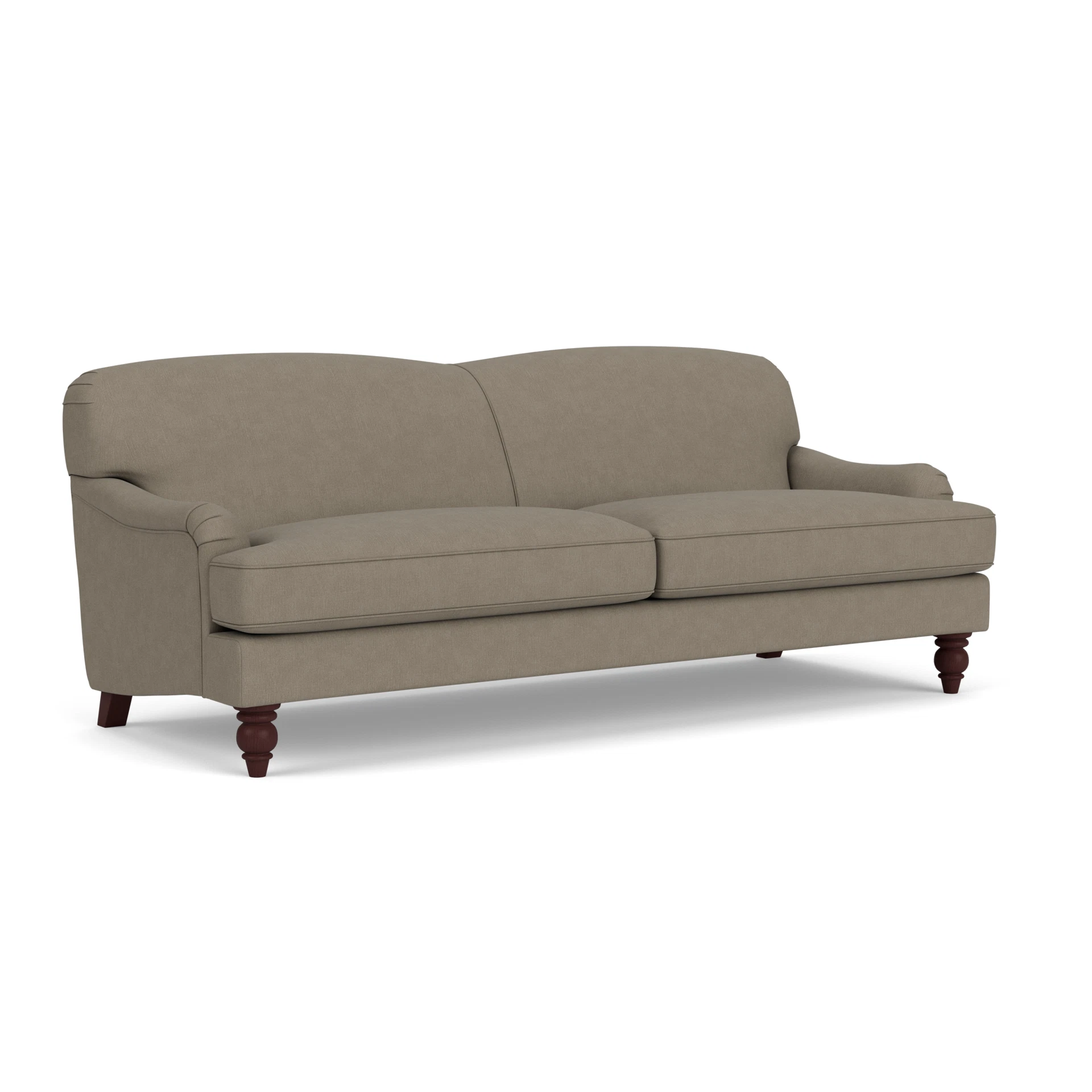 Ashbee 4 Seater Sofa in House Linen Mix - Mid Grey with Light legs