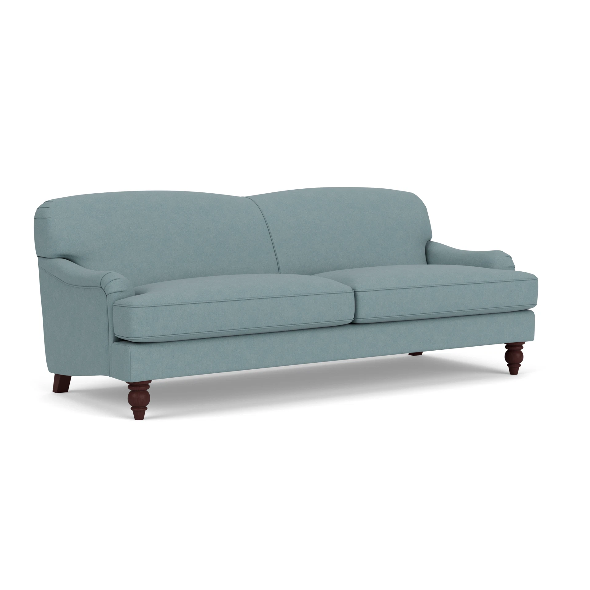 Ashbee 4 Seater Sofa in House Linen Mix - Sky Blue with Light legs