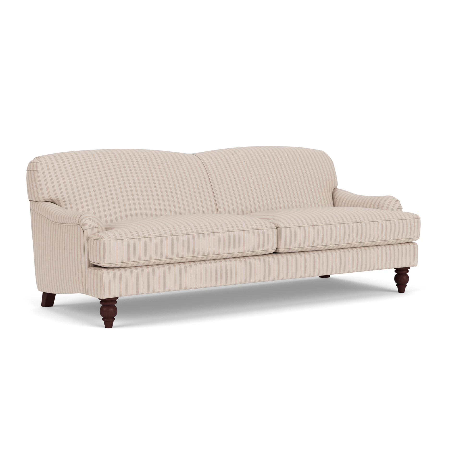 Ashbee 4 Seater Sofa in Kingham Stripe - Flax with Light legs