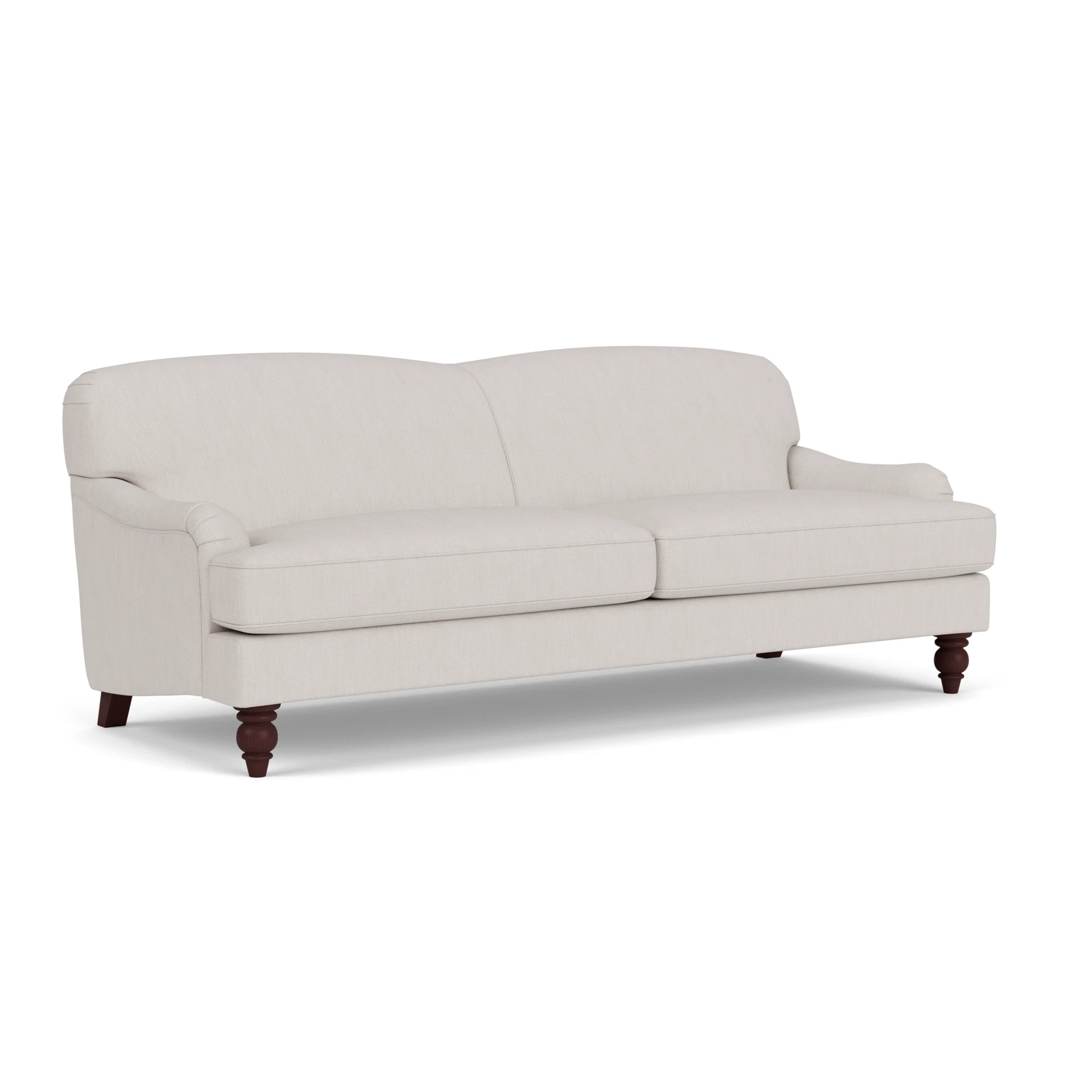 Ashbee 4 Seater Sofa in Luxury Italian Linen - Soft White with Light legs