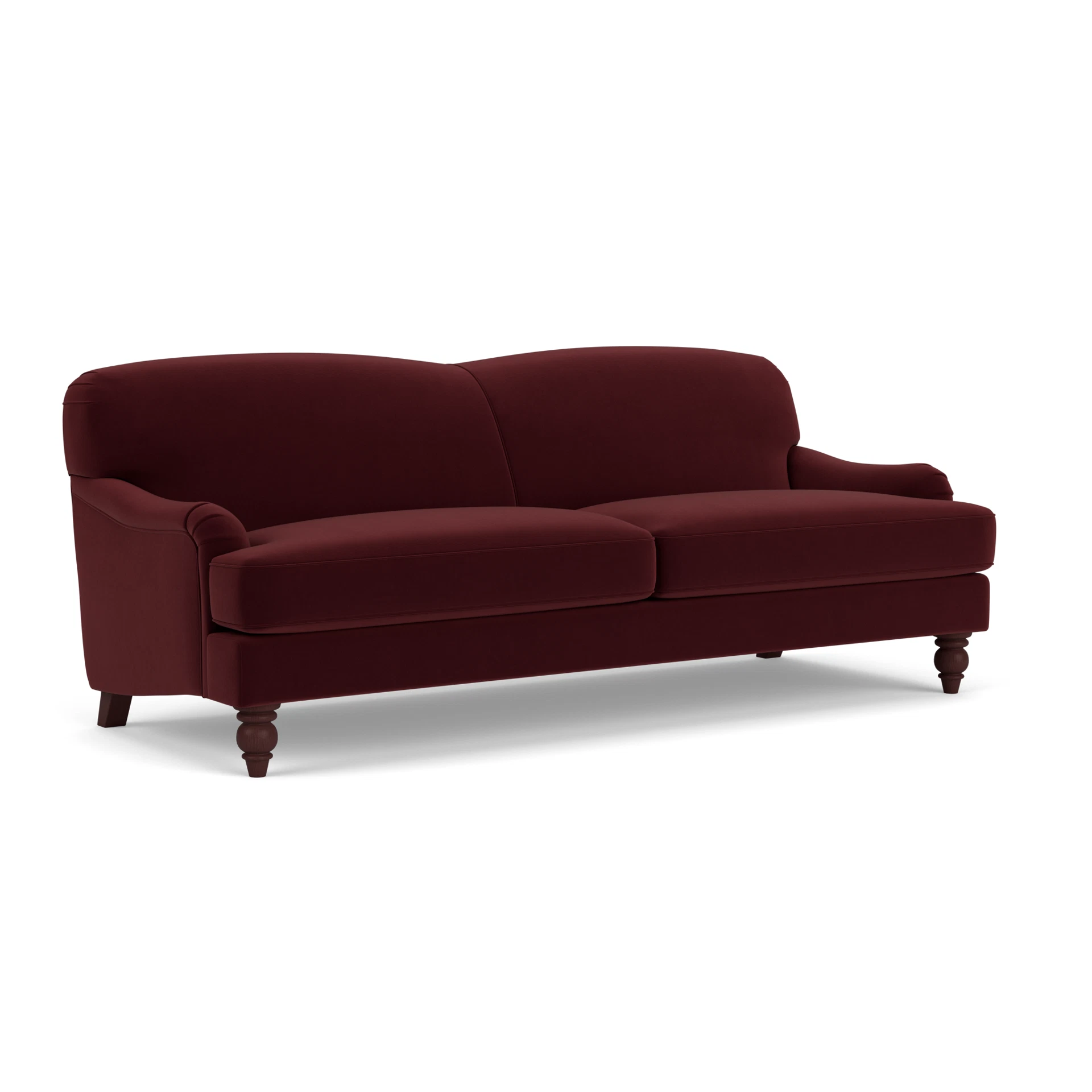 Ashbee 4 Seater Sofa in Matt Velvet - Dark Rosehip with Light legs