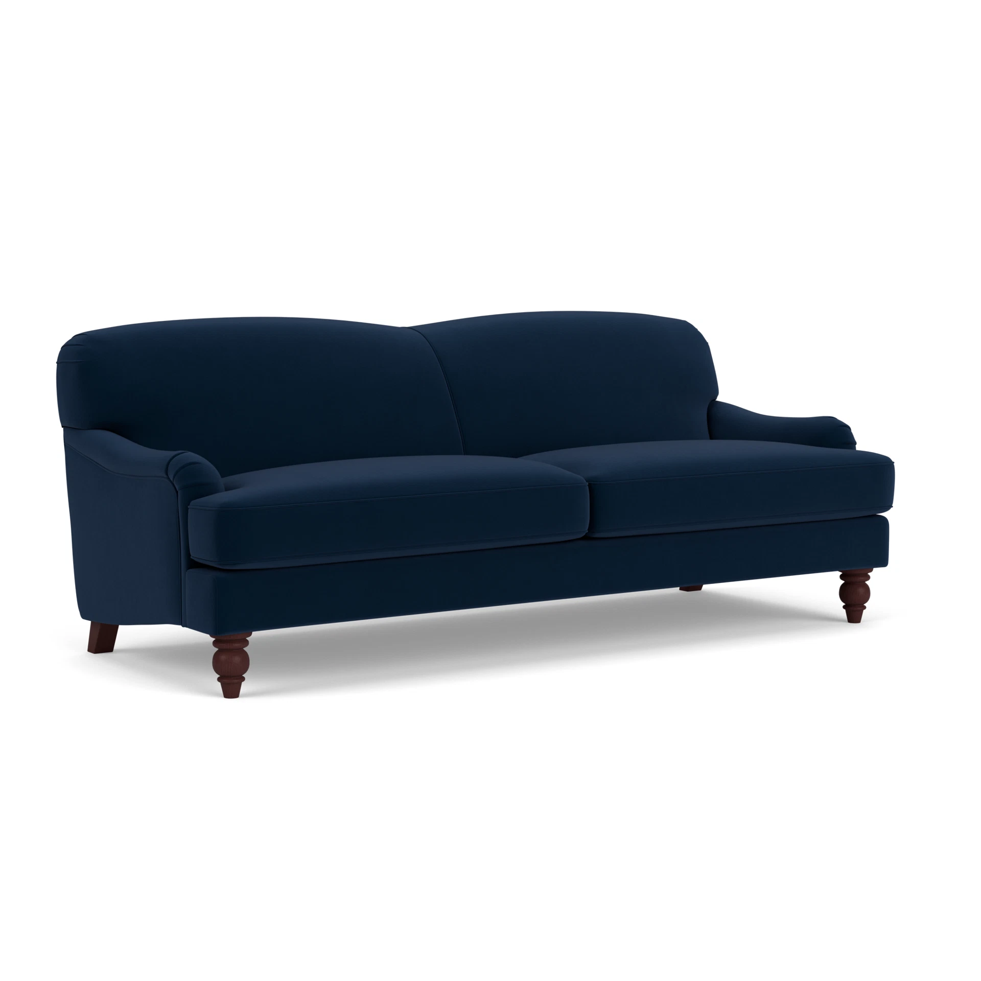 Ashbee 4 Seater Sofa in Matt Velvet - Deep Blue with Light legs