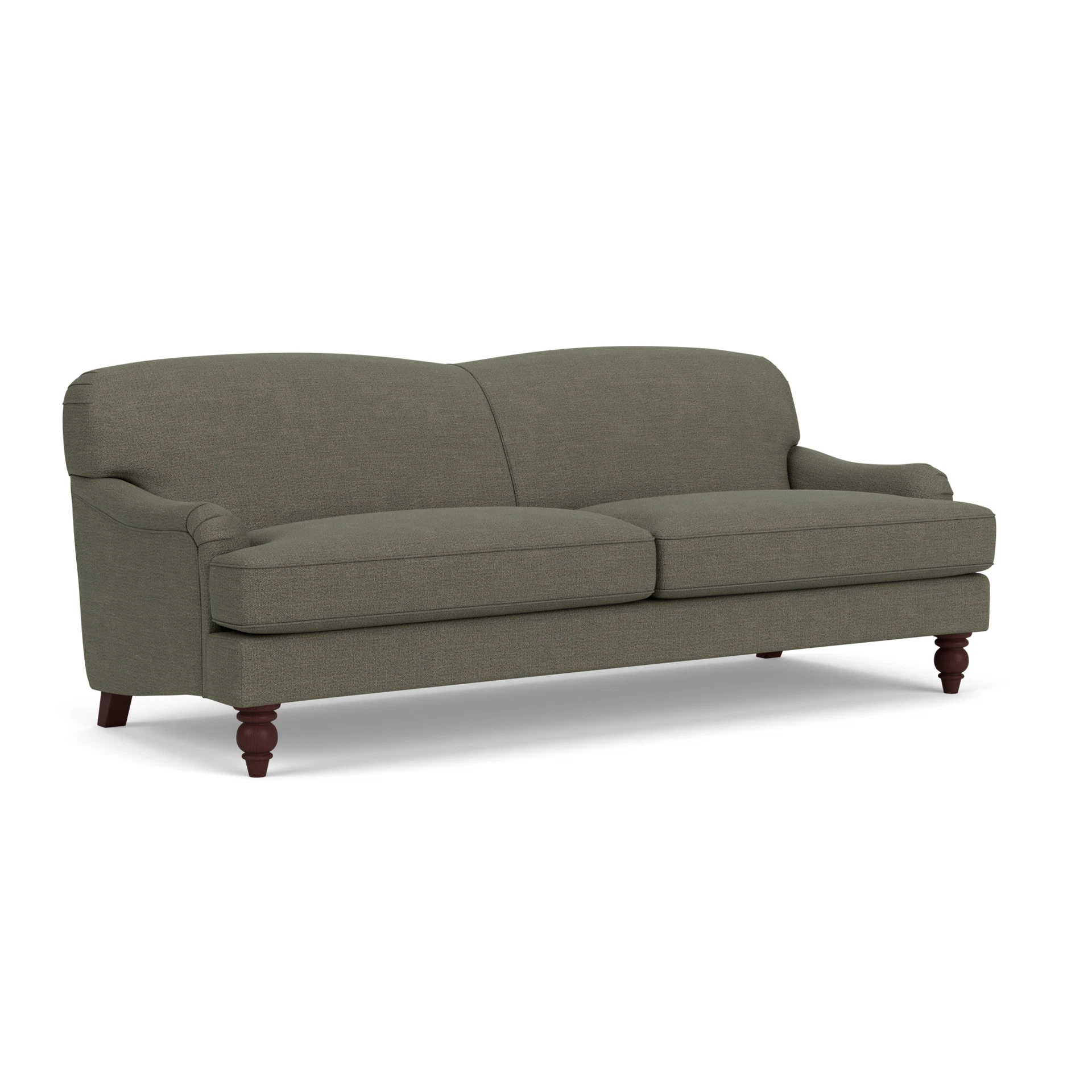 Ashbee 4 Seater Sofa in Rustic Weave - Deep Forest with Light legs