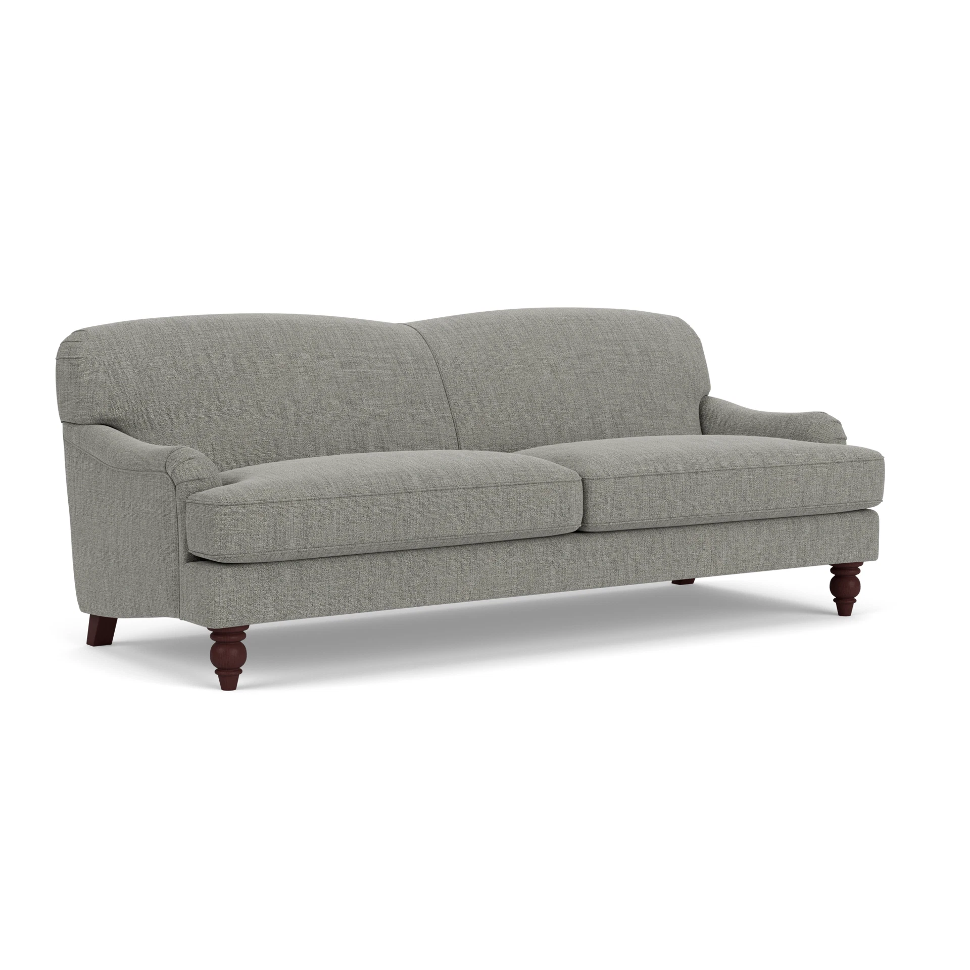 Ashbee 4 Seater Sofa in Rustic Weave - Grey Marl with Light legs