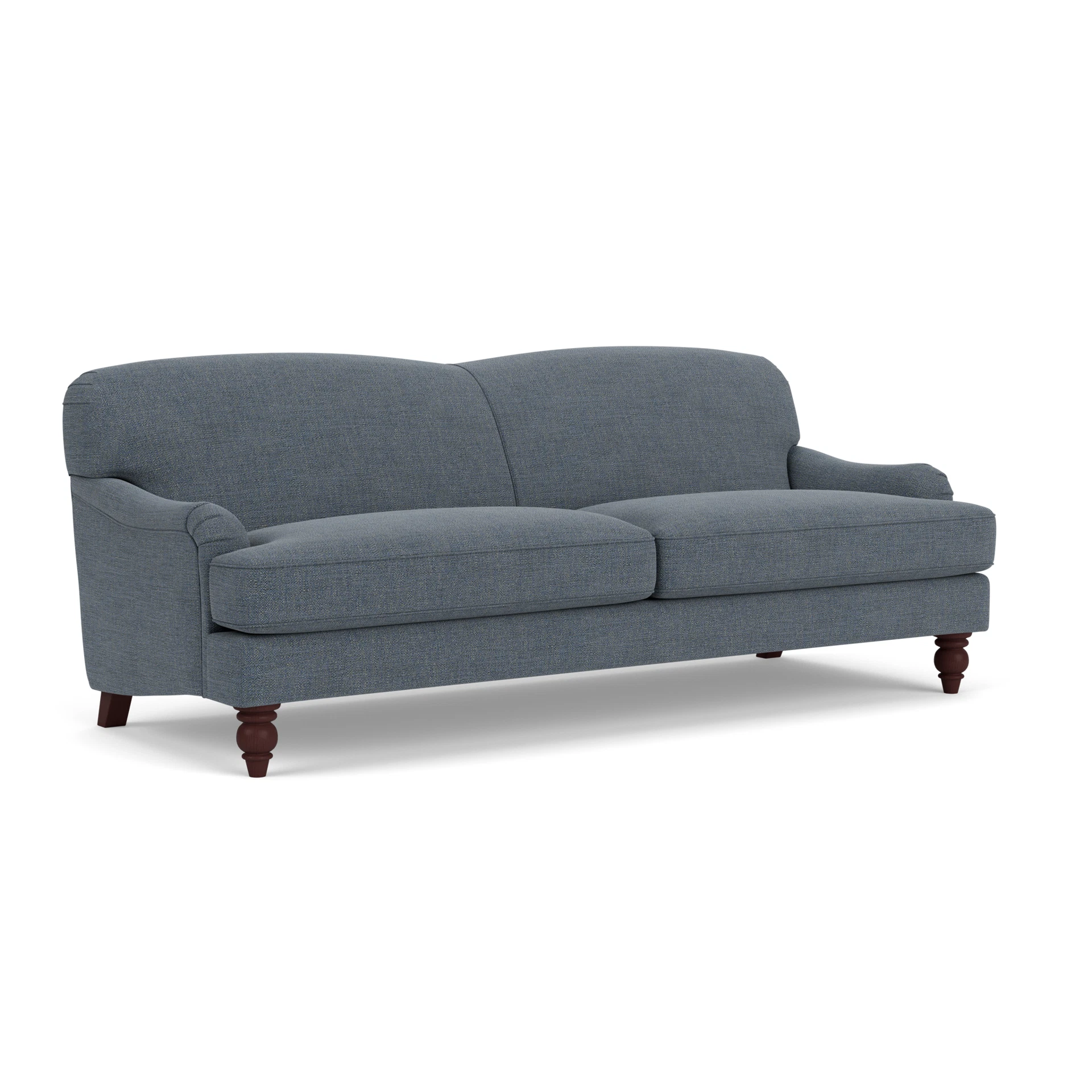 Ashbee 4 Seater Sofa in Rustic Weave - Indigo with Light legs