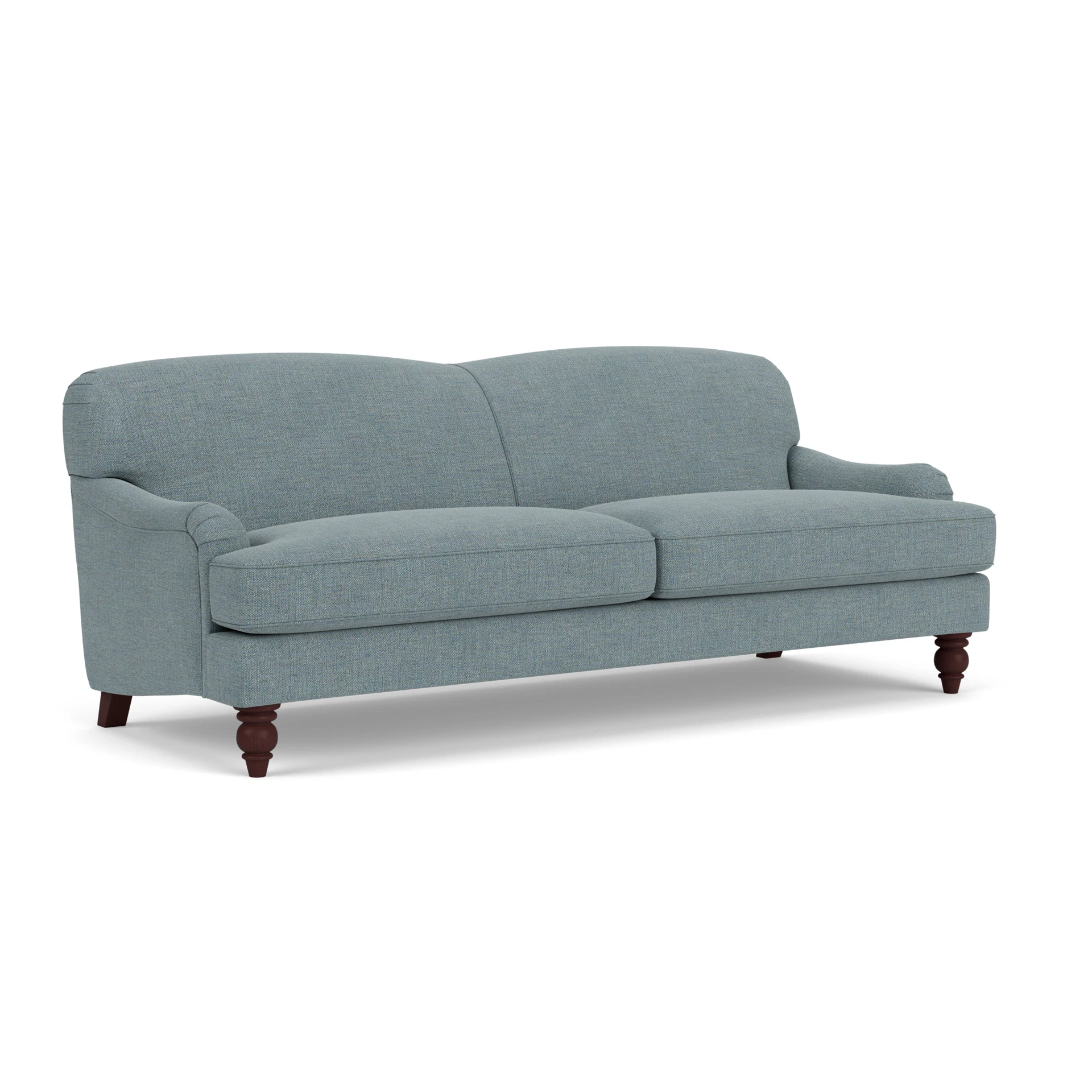 Ashbee 4 Seater Sofa in Rustic Weave - Teal Marl with Light legs