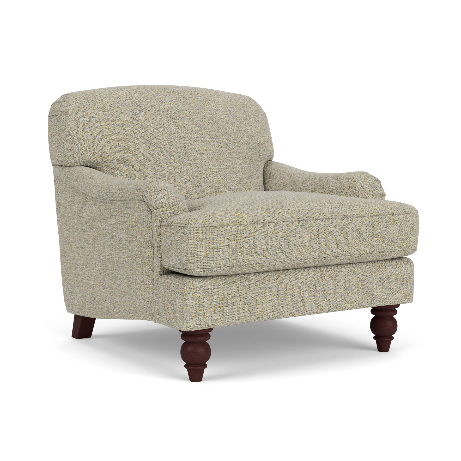 Ashbee Armchair in Aquaclean Oxford - Lichen with Light legs