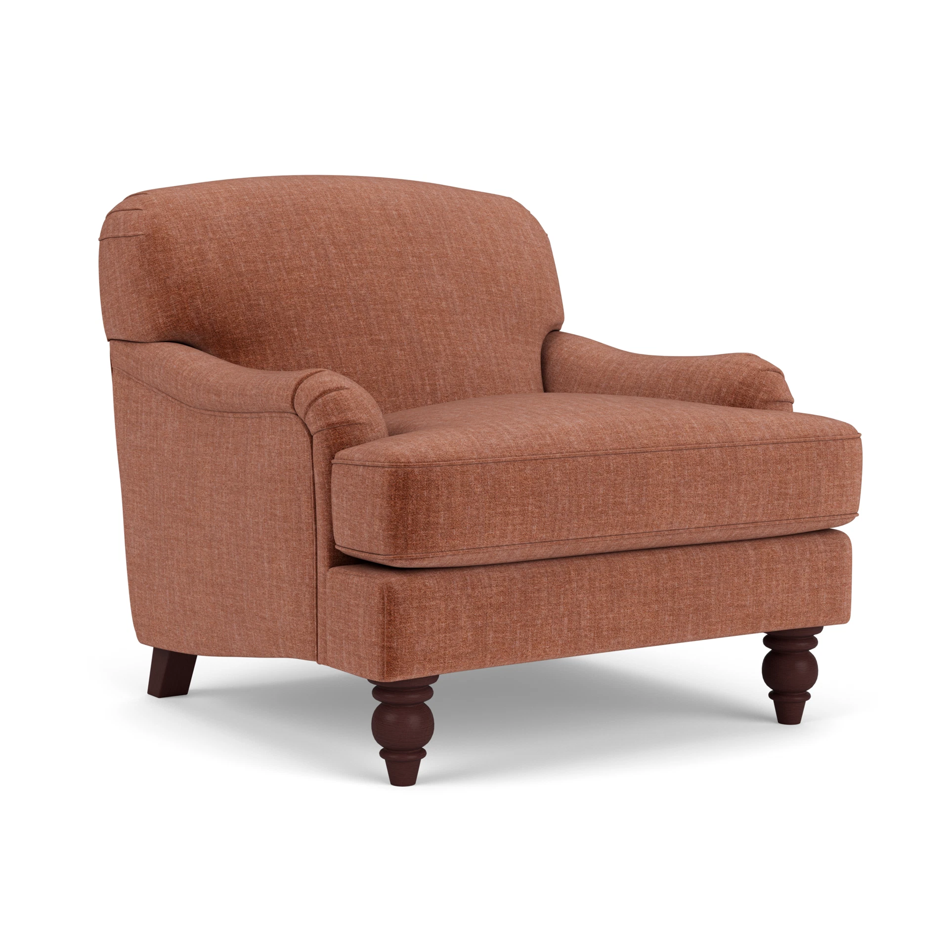 Ashbee Armchair in Eco Chenille - Cinnamon with Light legs