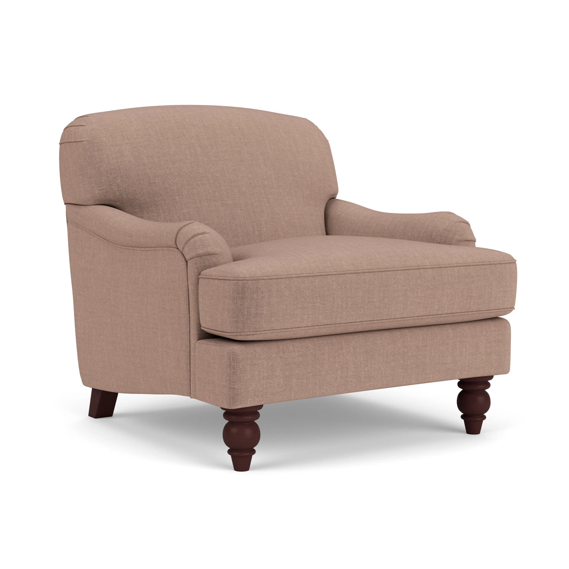 Ashbee Armchair in Eco Chenille - Dusky Rose with Light legs