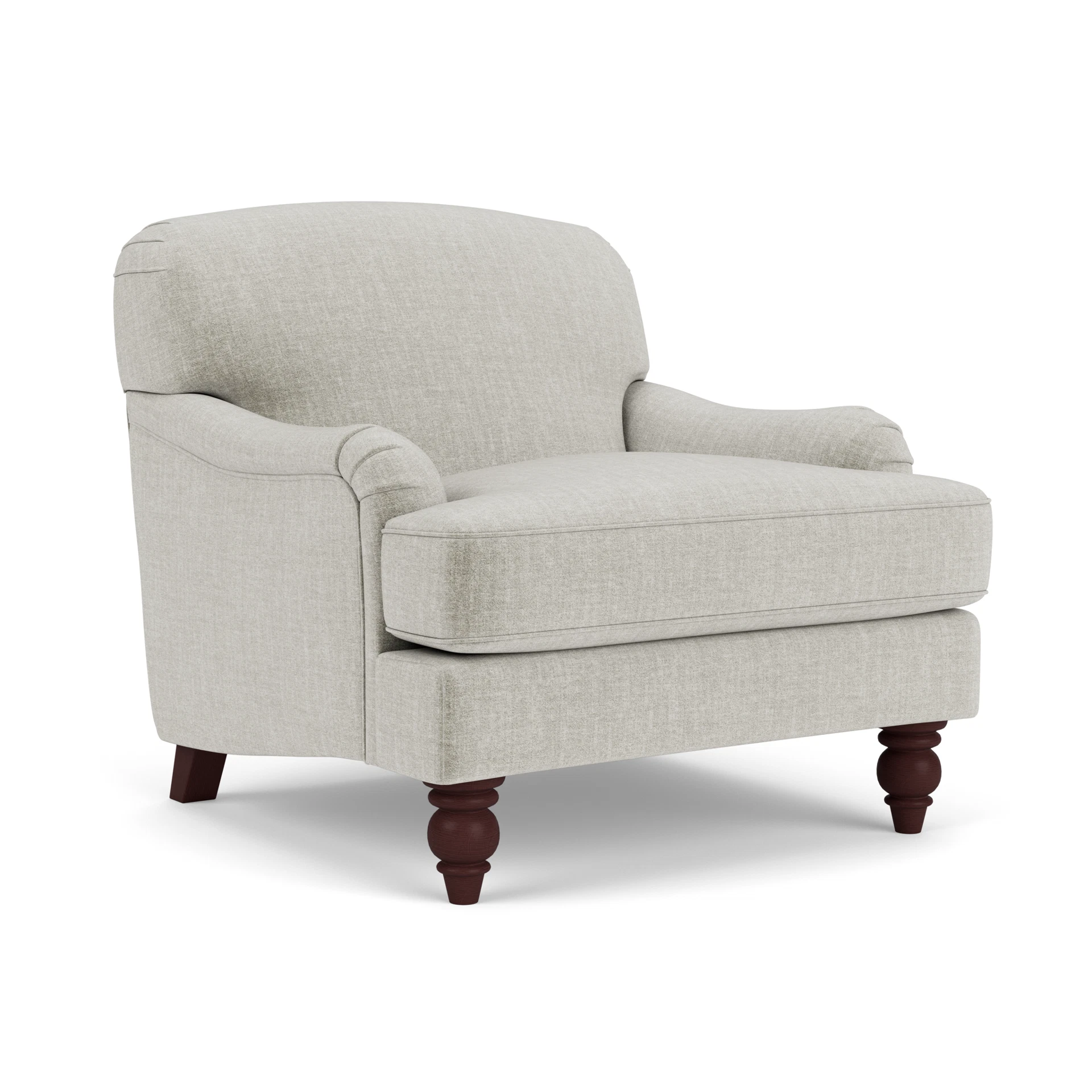 Ashbee Armchair in Eco Chenille - Grey Mist with Light legs