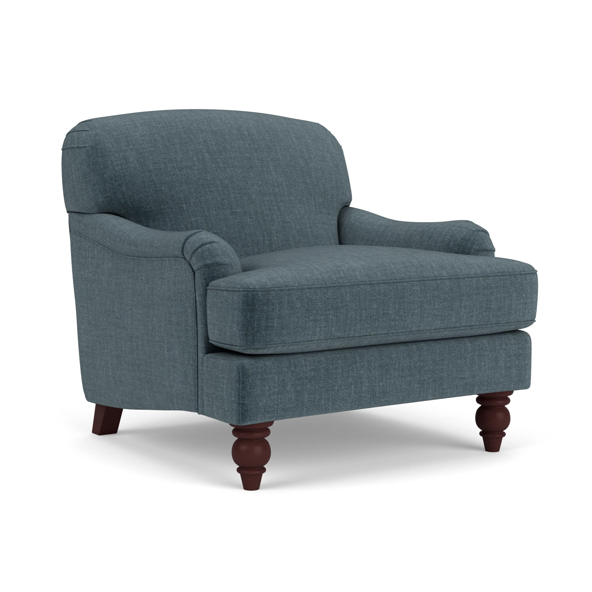 Ashbee Armchair in Eco Chenille - Teal with Light legs