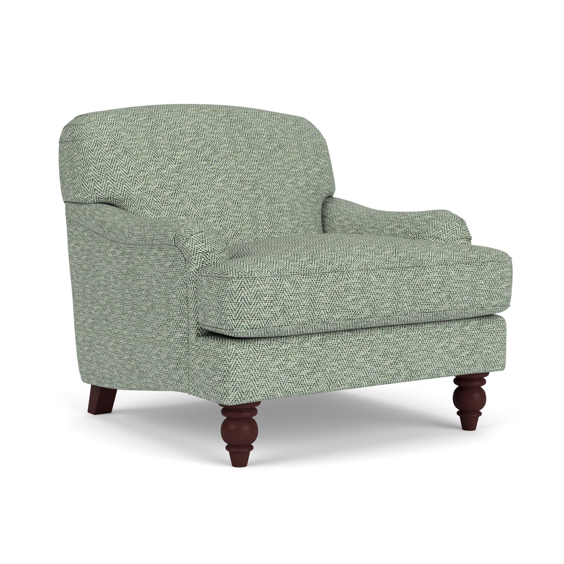 Ashbee Armchair in Herringbone Weave - Lake with Light legs