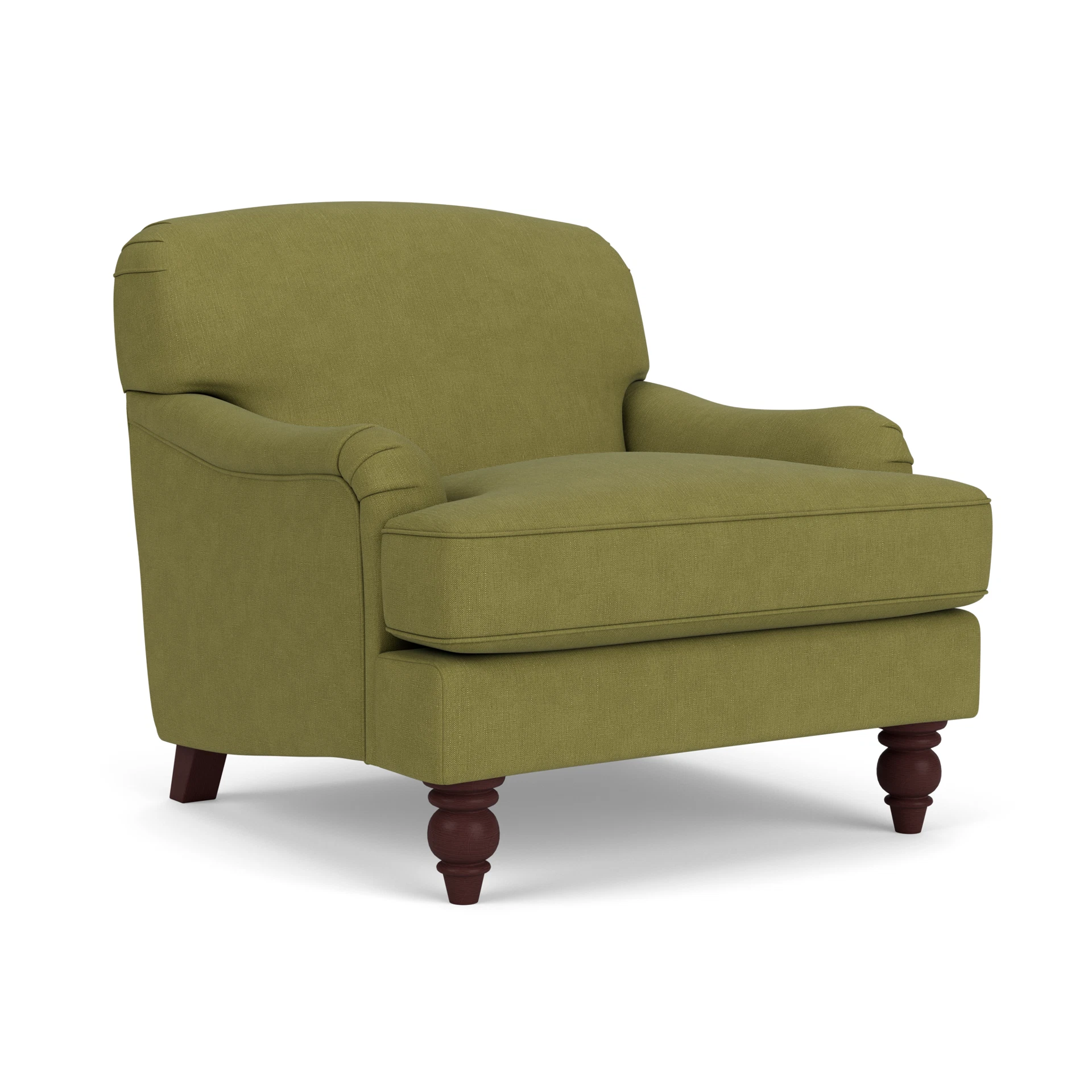 Ashbee Armchair in House Linen Mix - Apple with Light legs