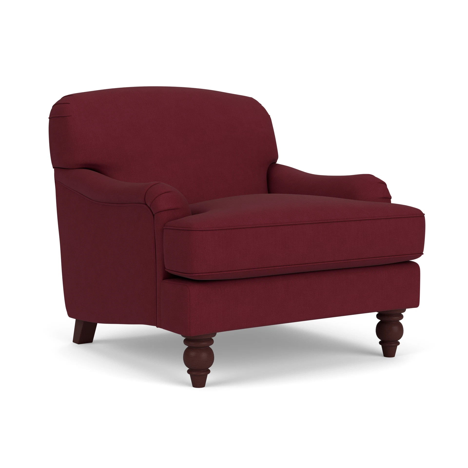 Ashbee Armchair in House Linen Mix - Rosehip with Light legs