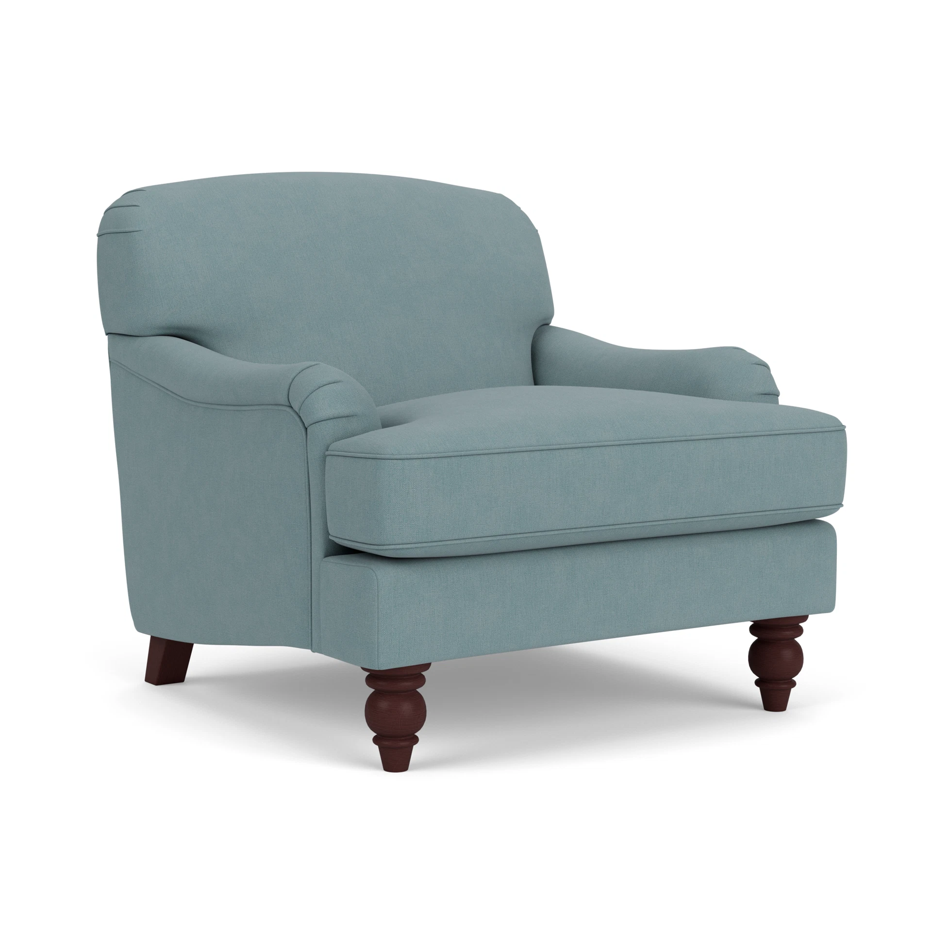 Ashbee Armchair in House Linen Mix - Sky Blue with Light legs