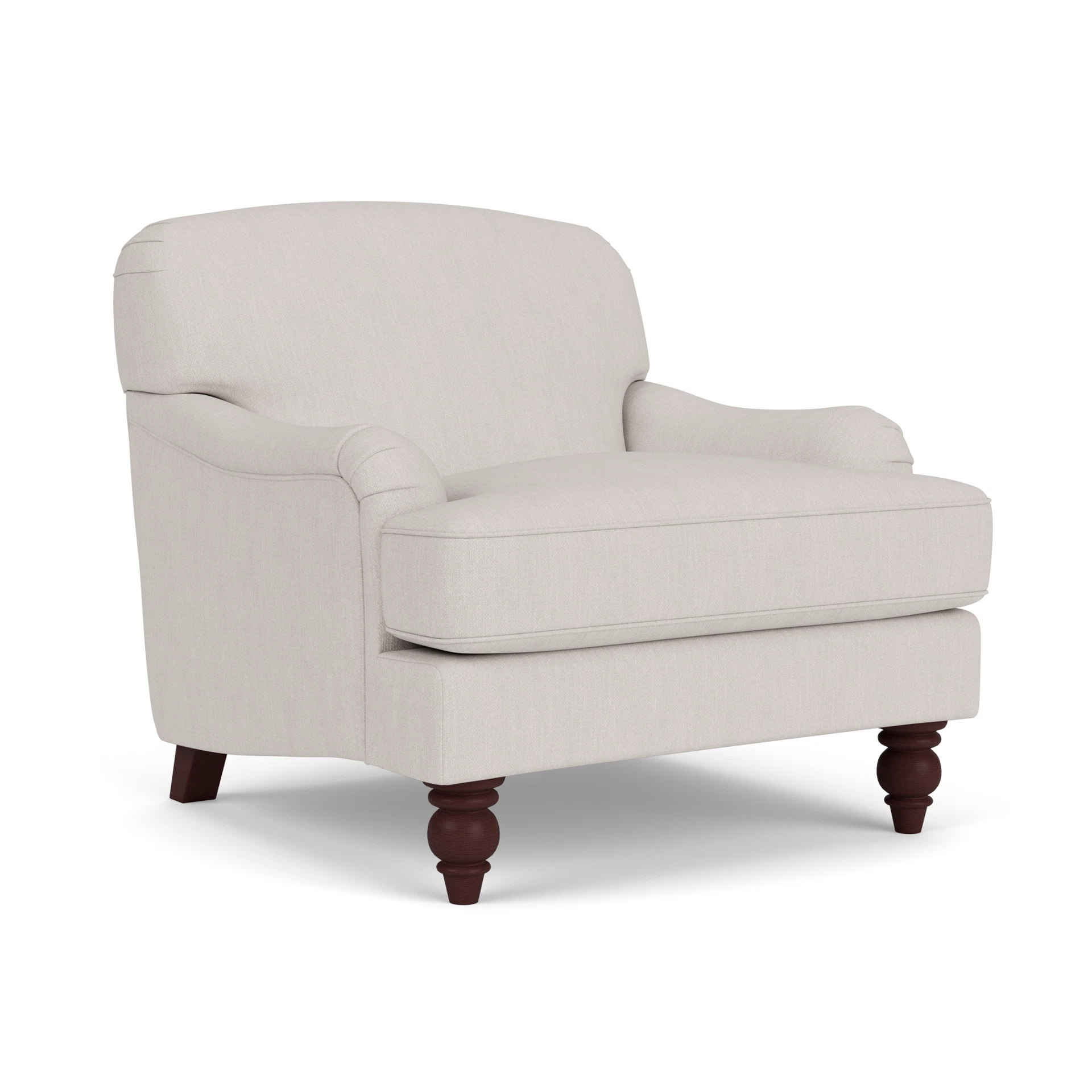 Ashbee Armchair in Luxury Italian Linen - Soft White with Light legs